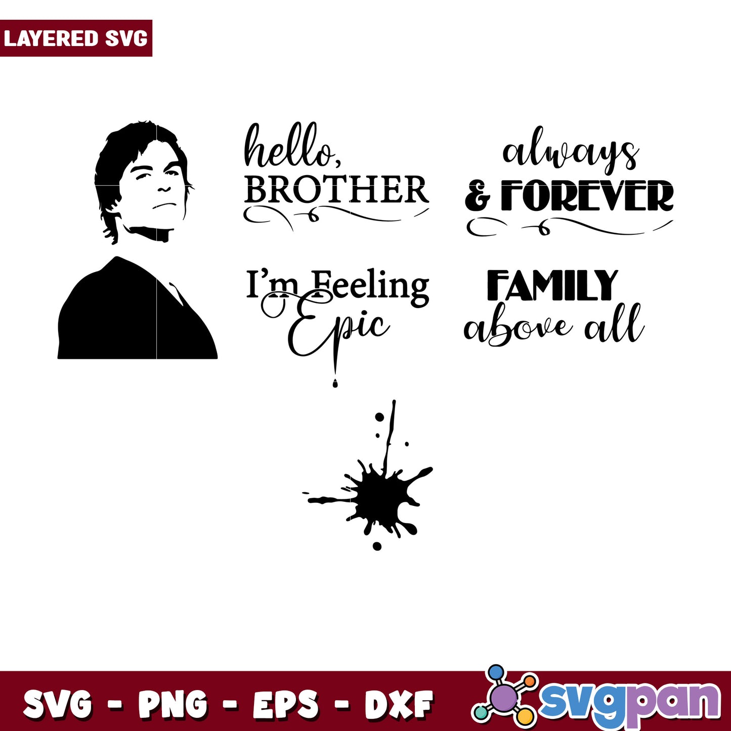Layered SVG Bundle for Family and Friendship Art