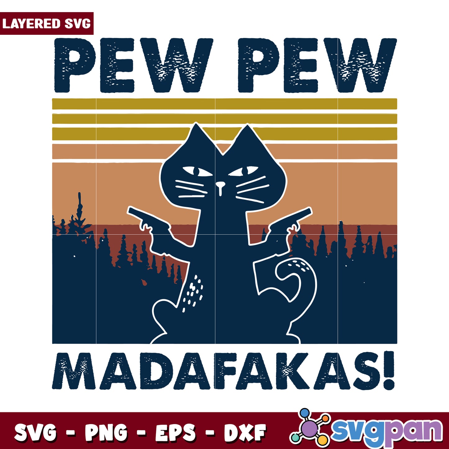 Layered SVG Cat Design for Crafting, Perfect for Fun Projects