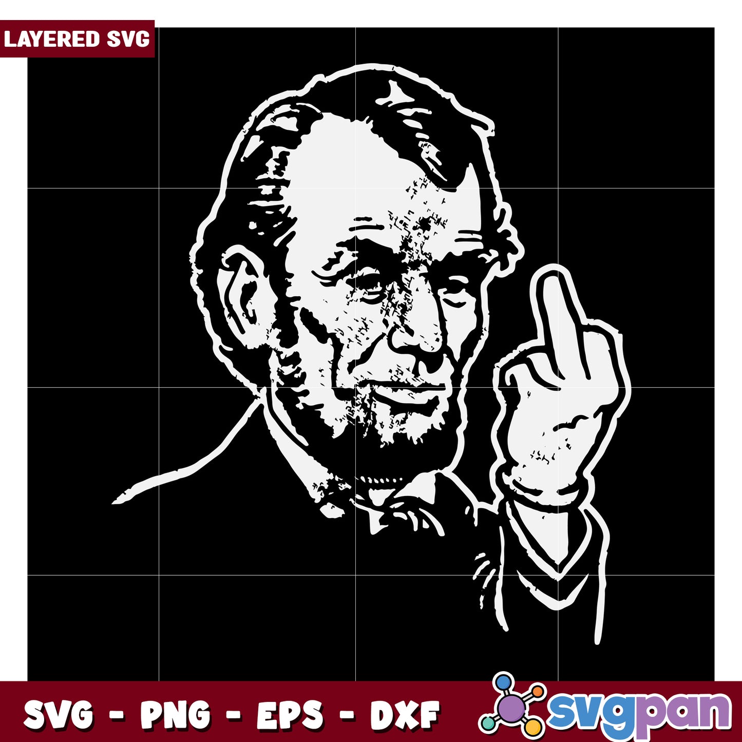 Layered SVG Design of Historical Figure, Unique Retro Style Art