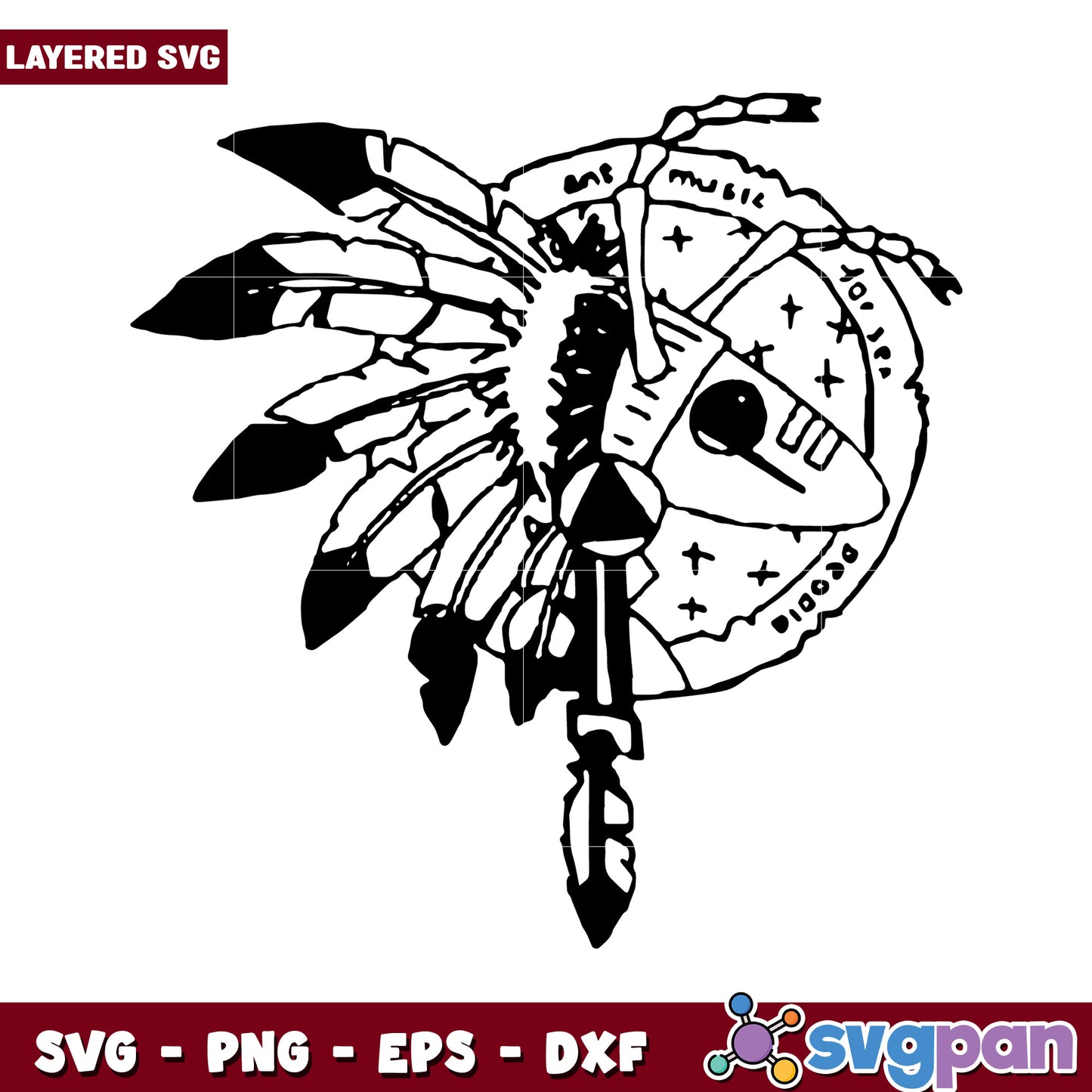 Layered SVG Native American Design, perfect for craft projects and decor