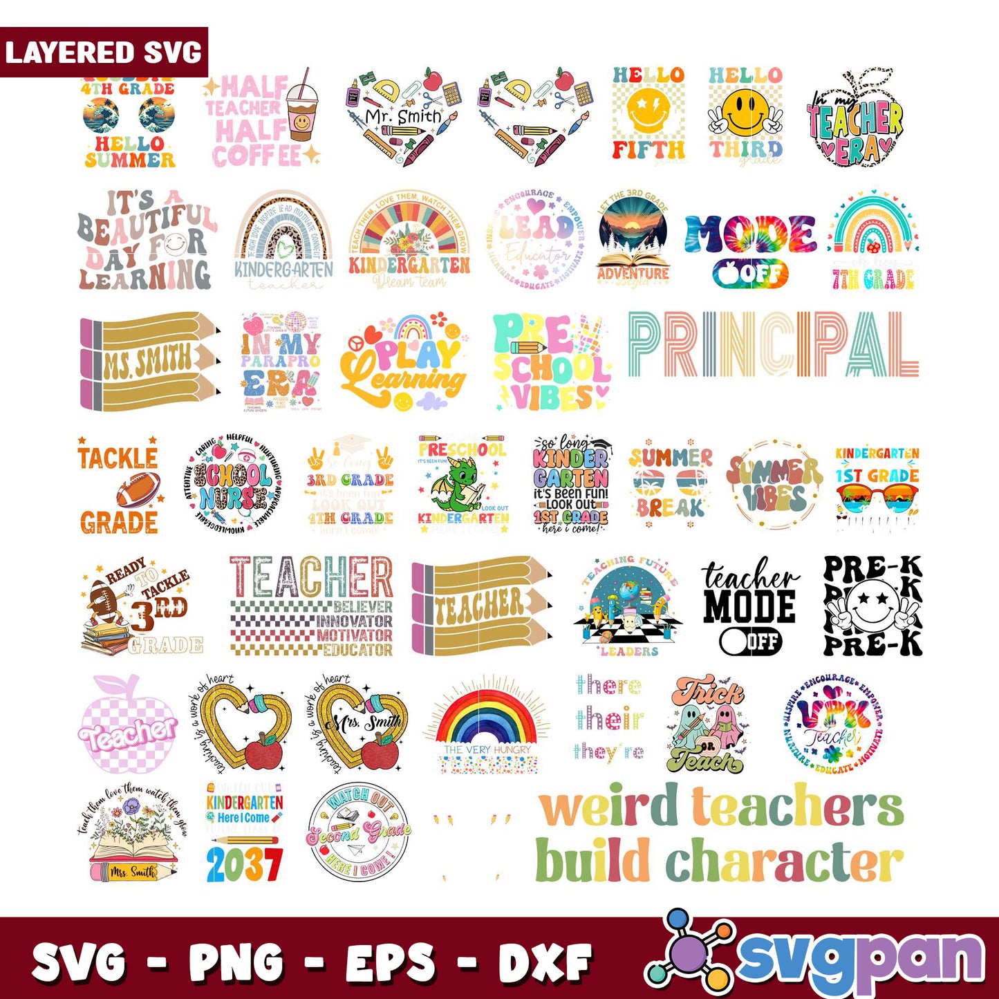 Layered SVG Teacher Bundle