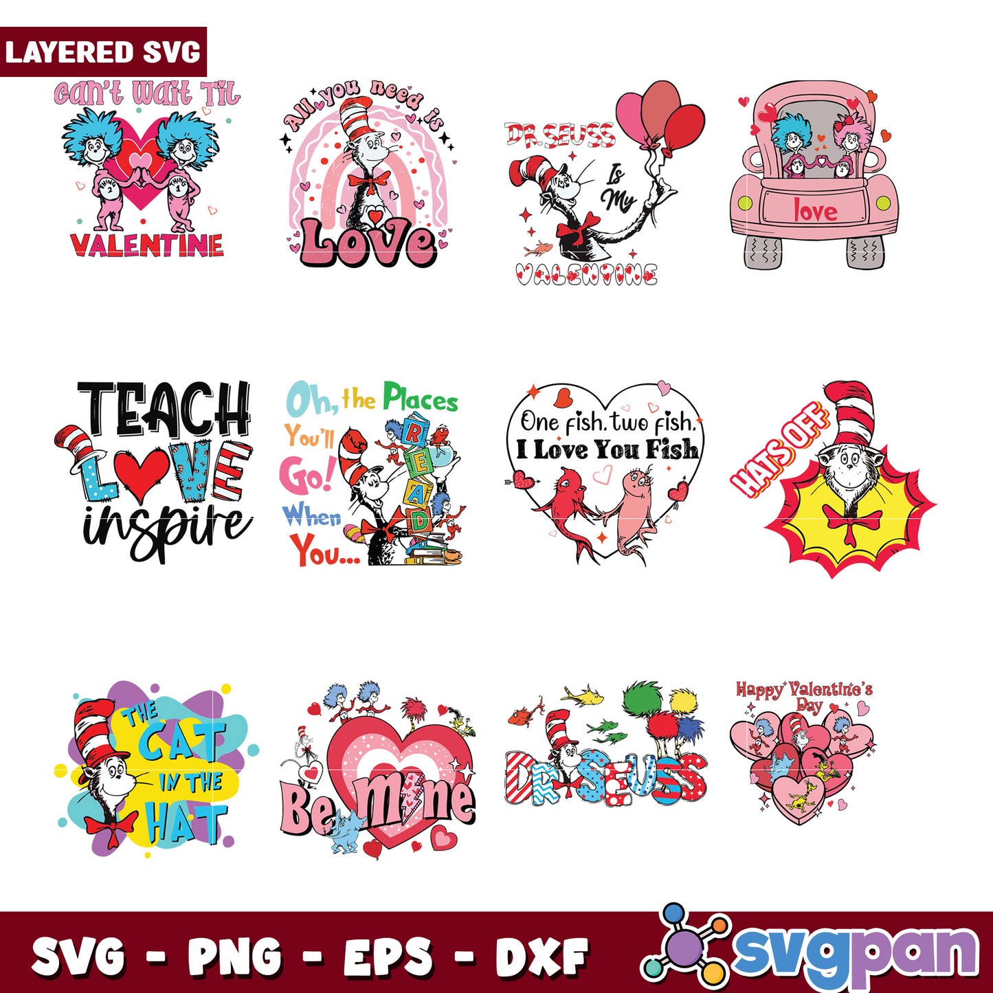 Layered SVG Valentine's Day Bundle