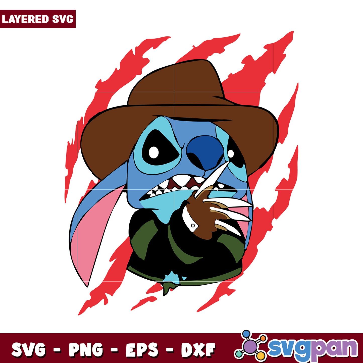 Layered SVG of Blue Character in Hat, Fun Design for Crafts