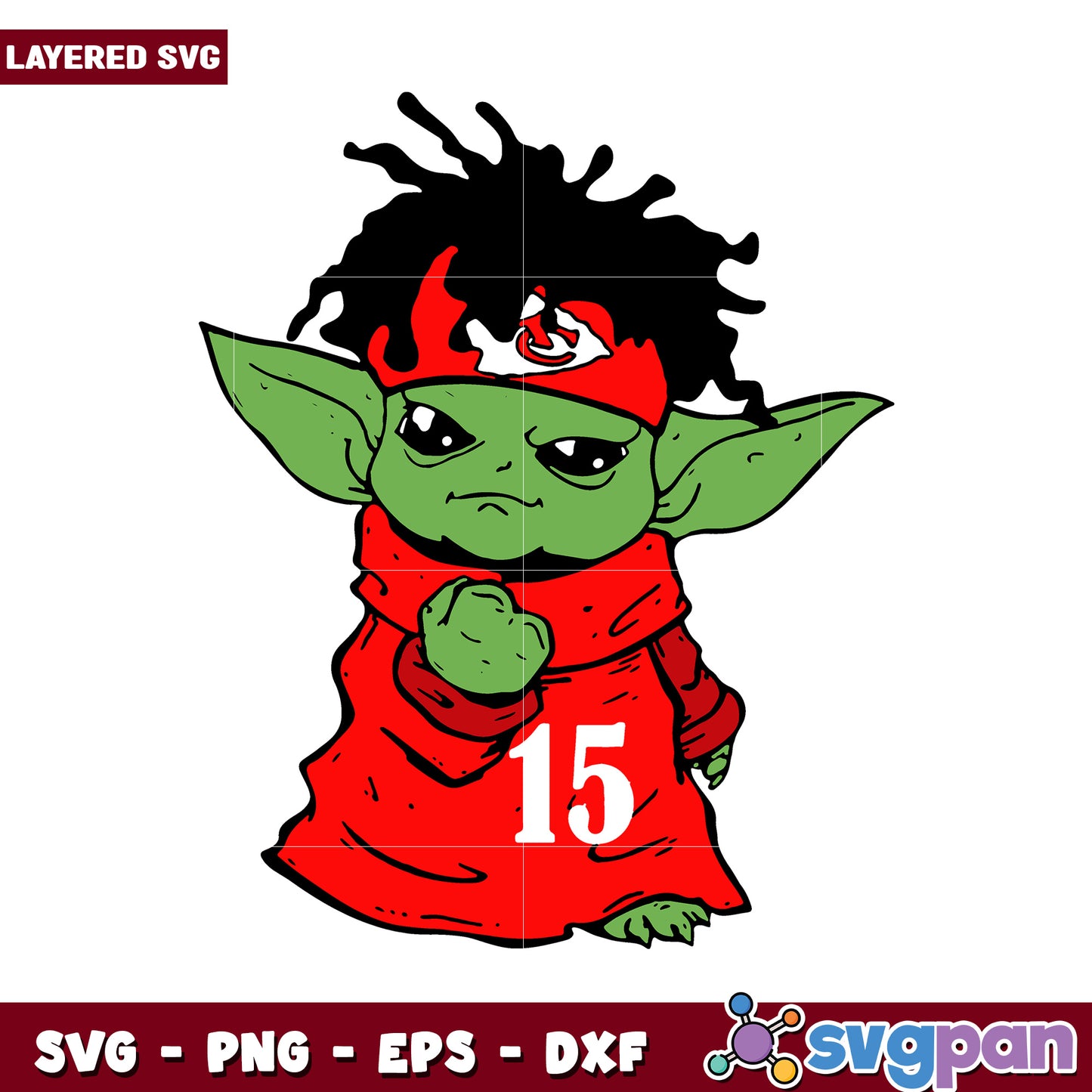 Layered SVG of cool character in red outfit, perfect for crafting projects