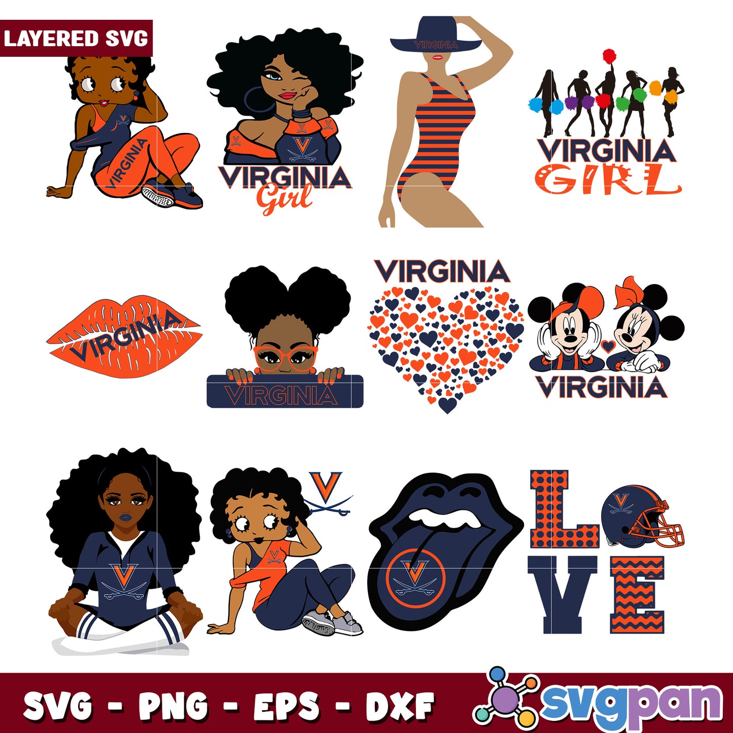 Layered Virginia Tech SVG Bundle