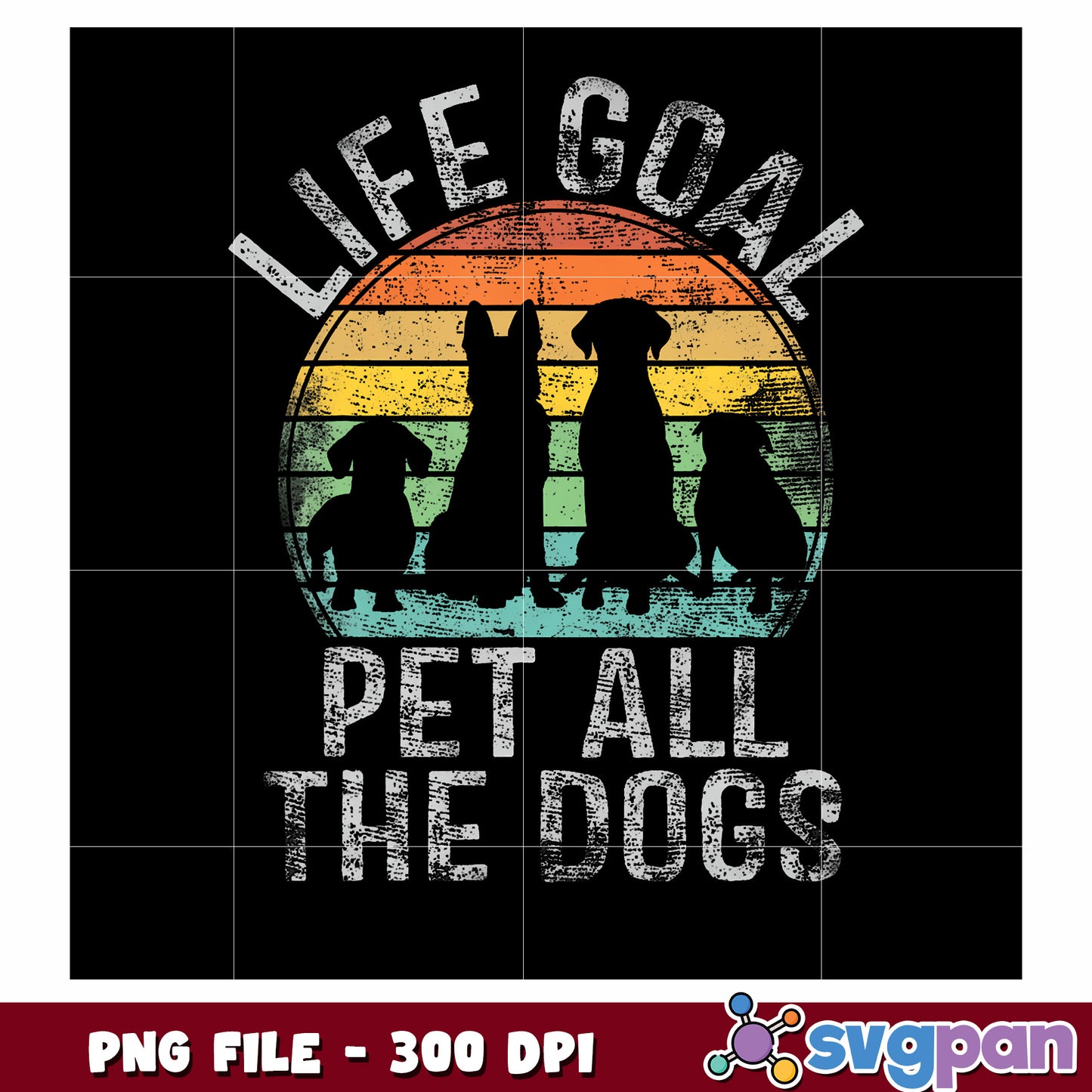 Life goal pet all the dog png, cute dog png, playful puppy png