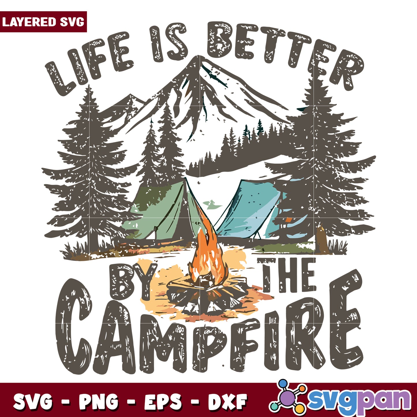 Life is better by the campfire svg, funny quotes svg, animal memes svg