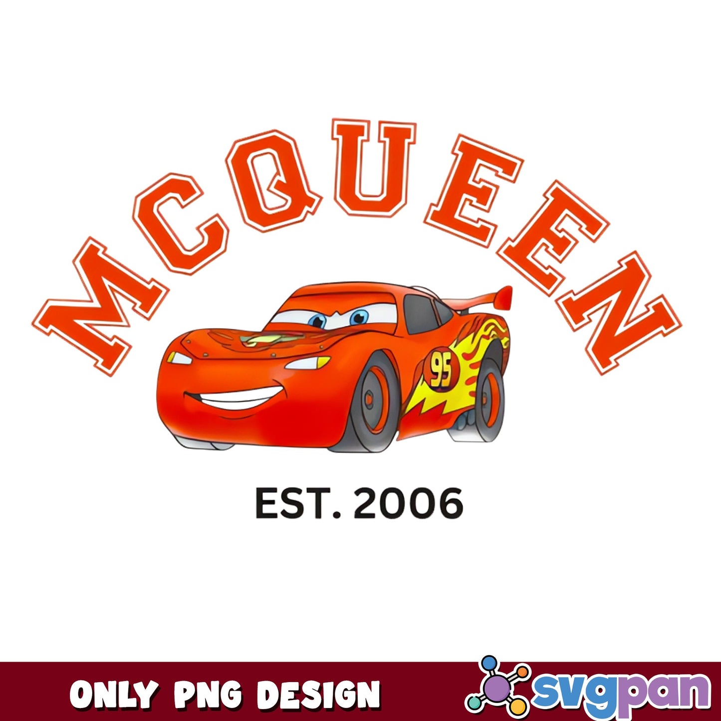 Lightning McQueen Est 2006 PNG, Disney Cars PNG, Pixar Cars PNG