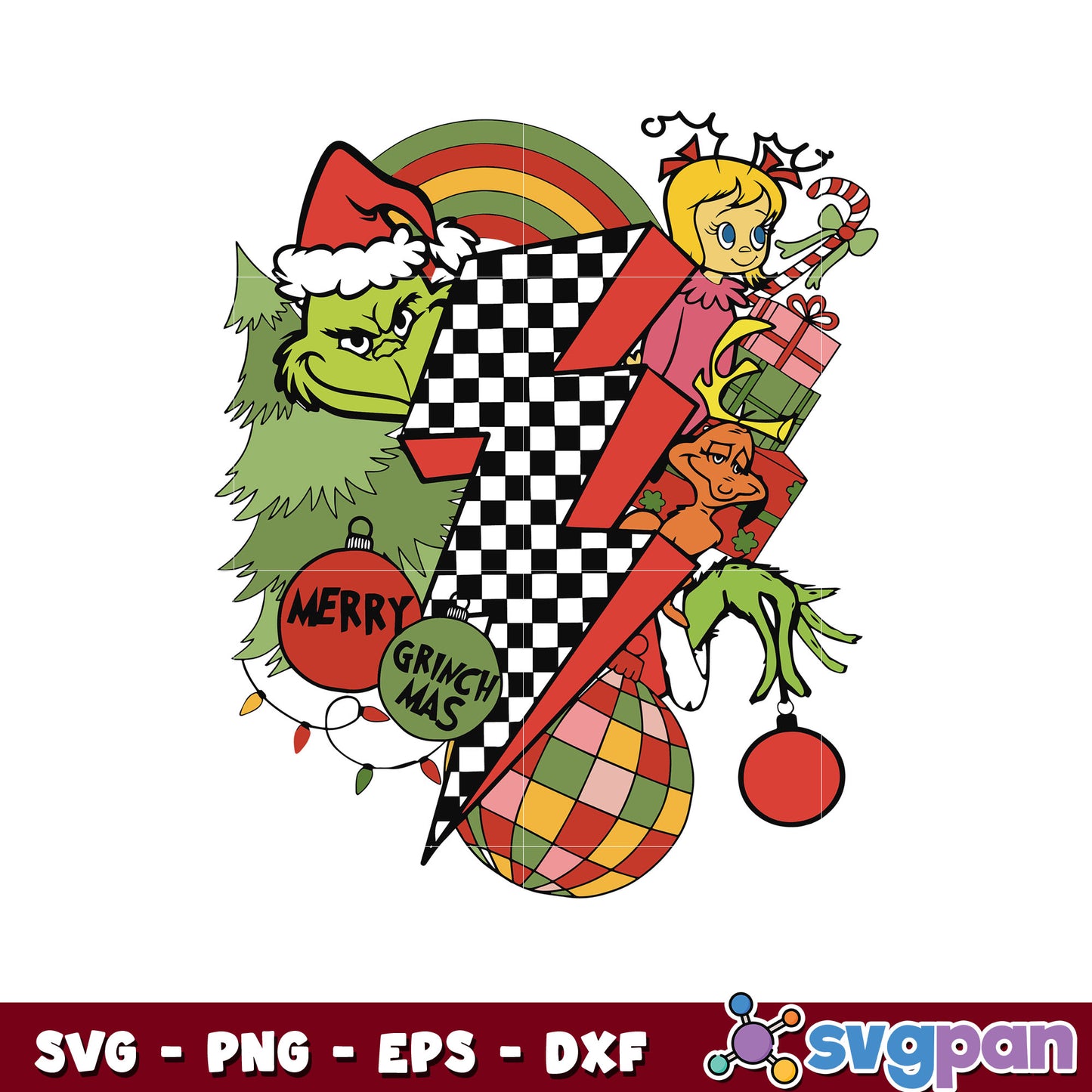 Lightning bolt christmas the grinch and friends svg