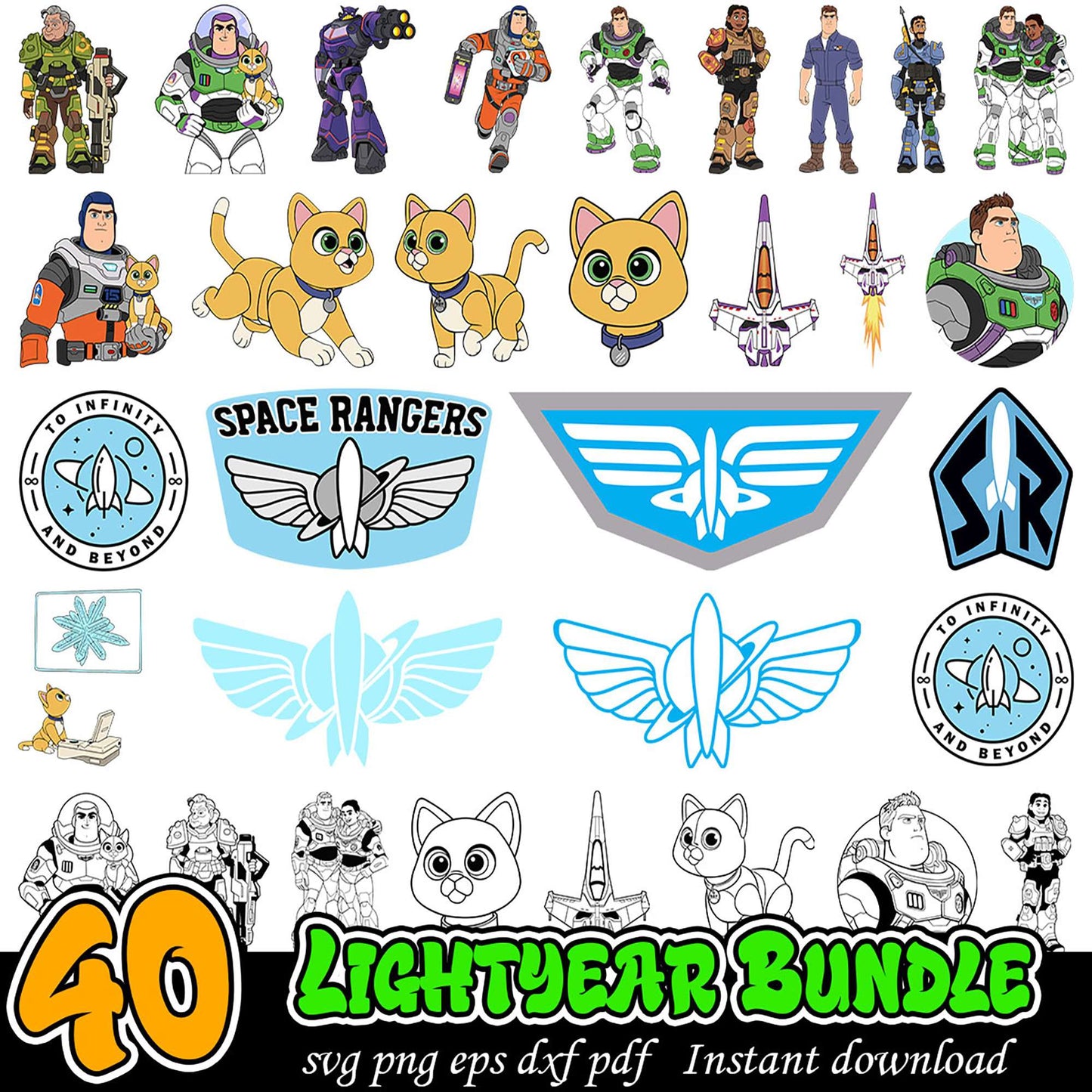 Lightyear SVG Bundle 40 Designs Instant Download