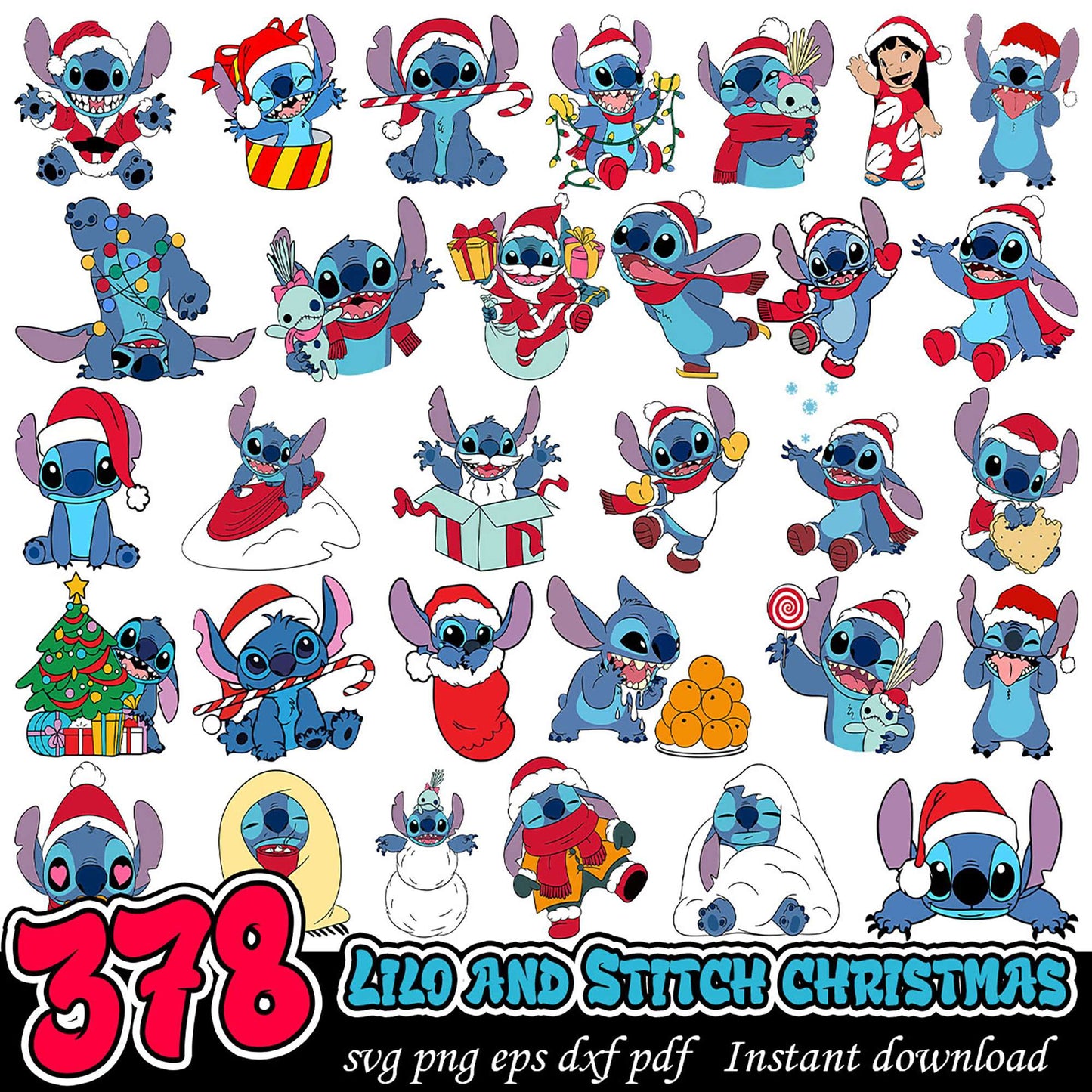 Lilo Stitch Christmas SVG Bundle