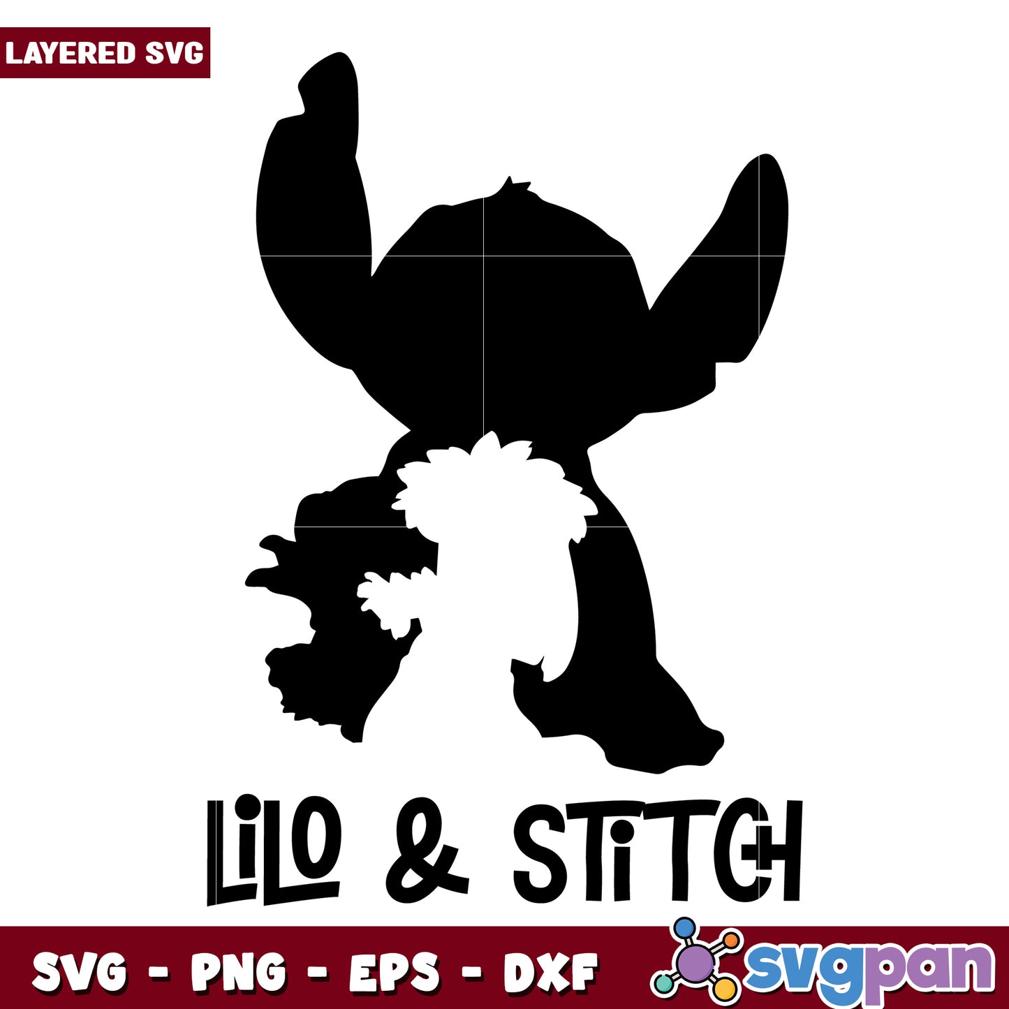 Lilo and stitch black and white design svg, cute stitch svg, lilo and stitch movie svg