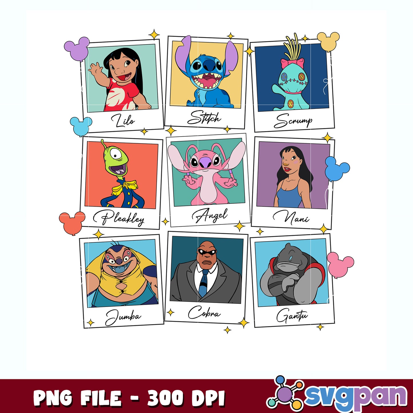 Lilo and stitch characters png, disney characters png, cute png