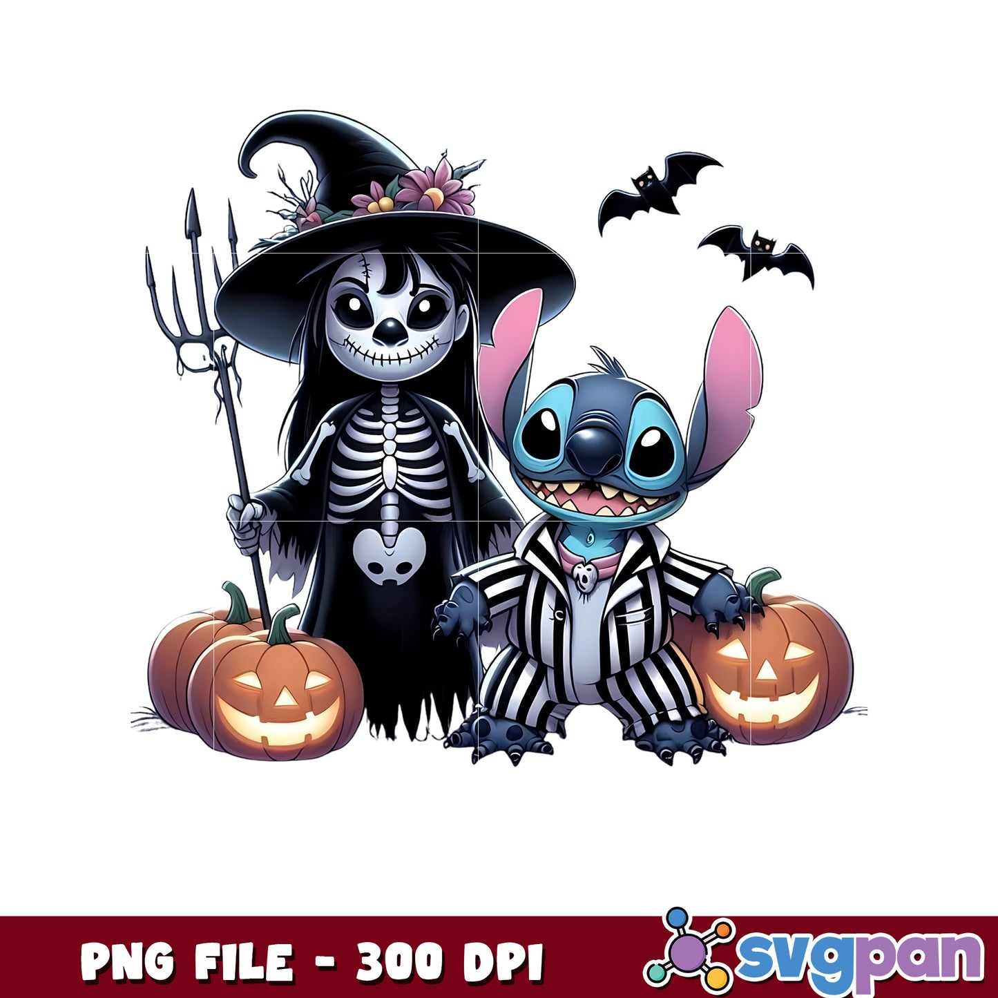 Lilo and stitch halloween costume png, spooky season png, halloween pajamas png