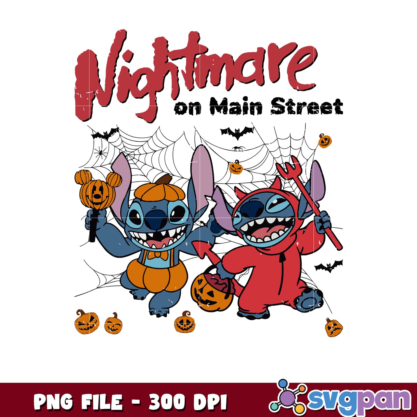 Lilo and stitch nightmare on main street png, halloween season png, scary monster png