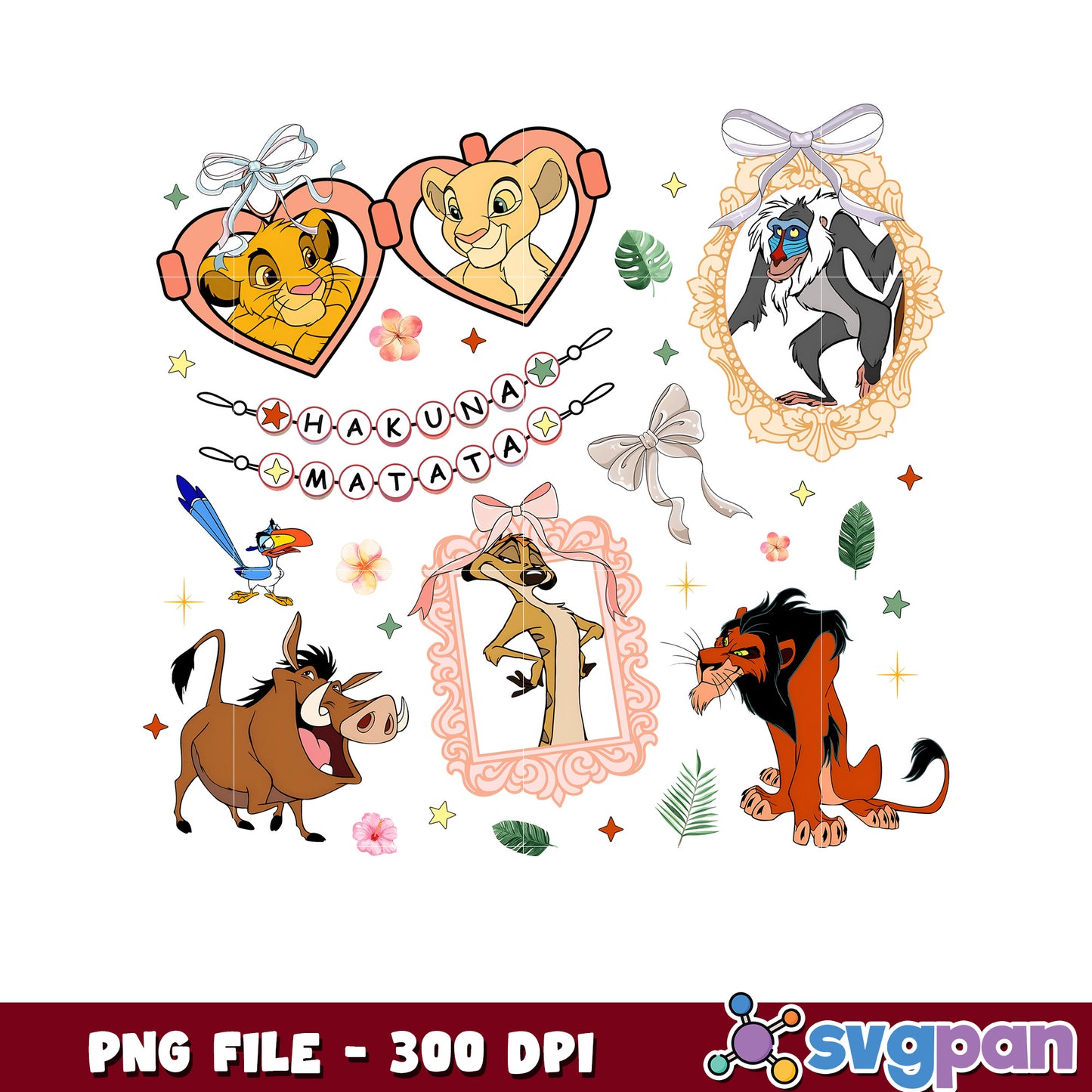 Lion king photo frame png, lion king characters png, disney movie png