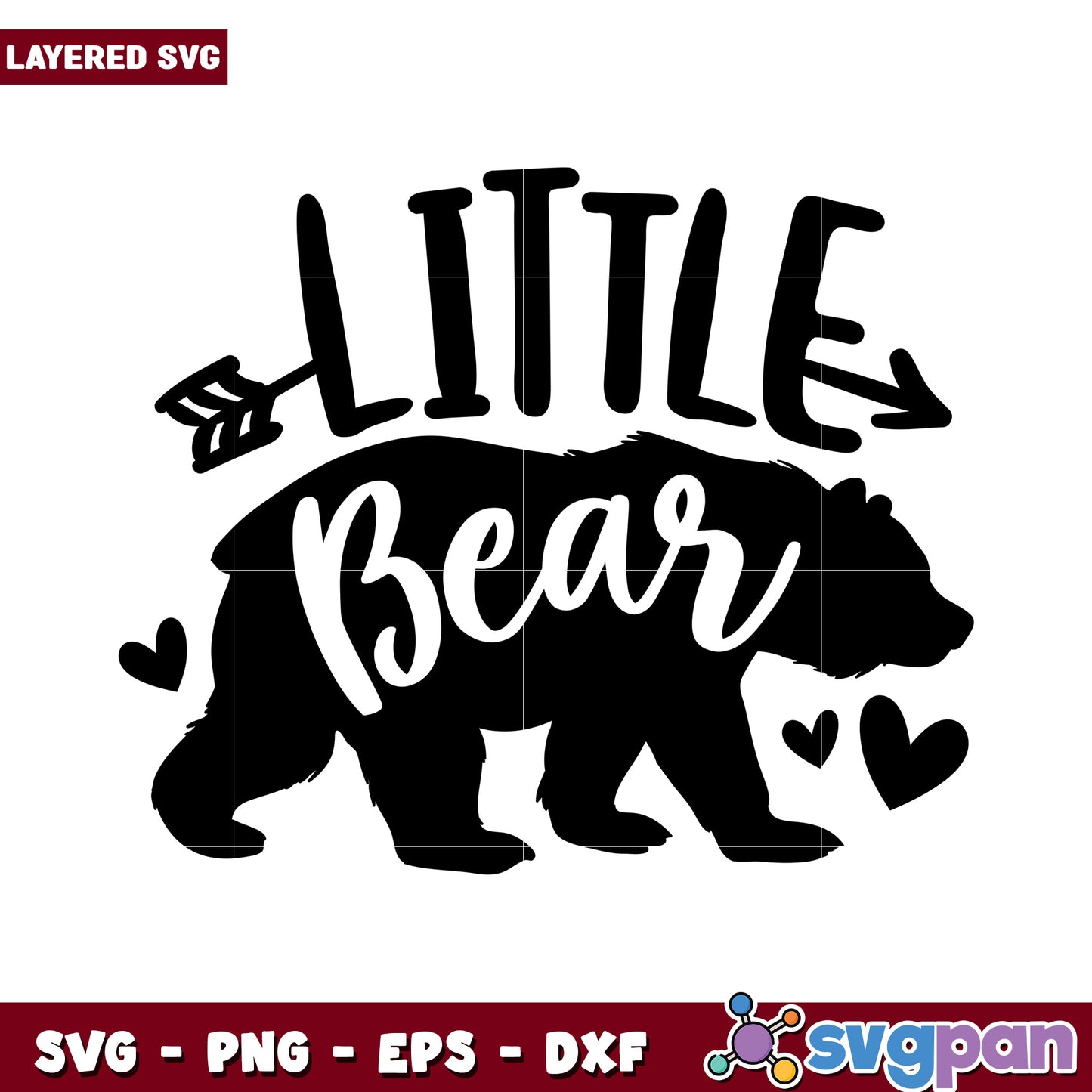 Little Bear SVG Design for Crafts, Perfect for T-shirts and More