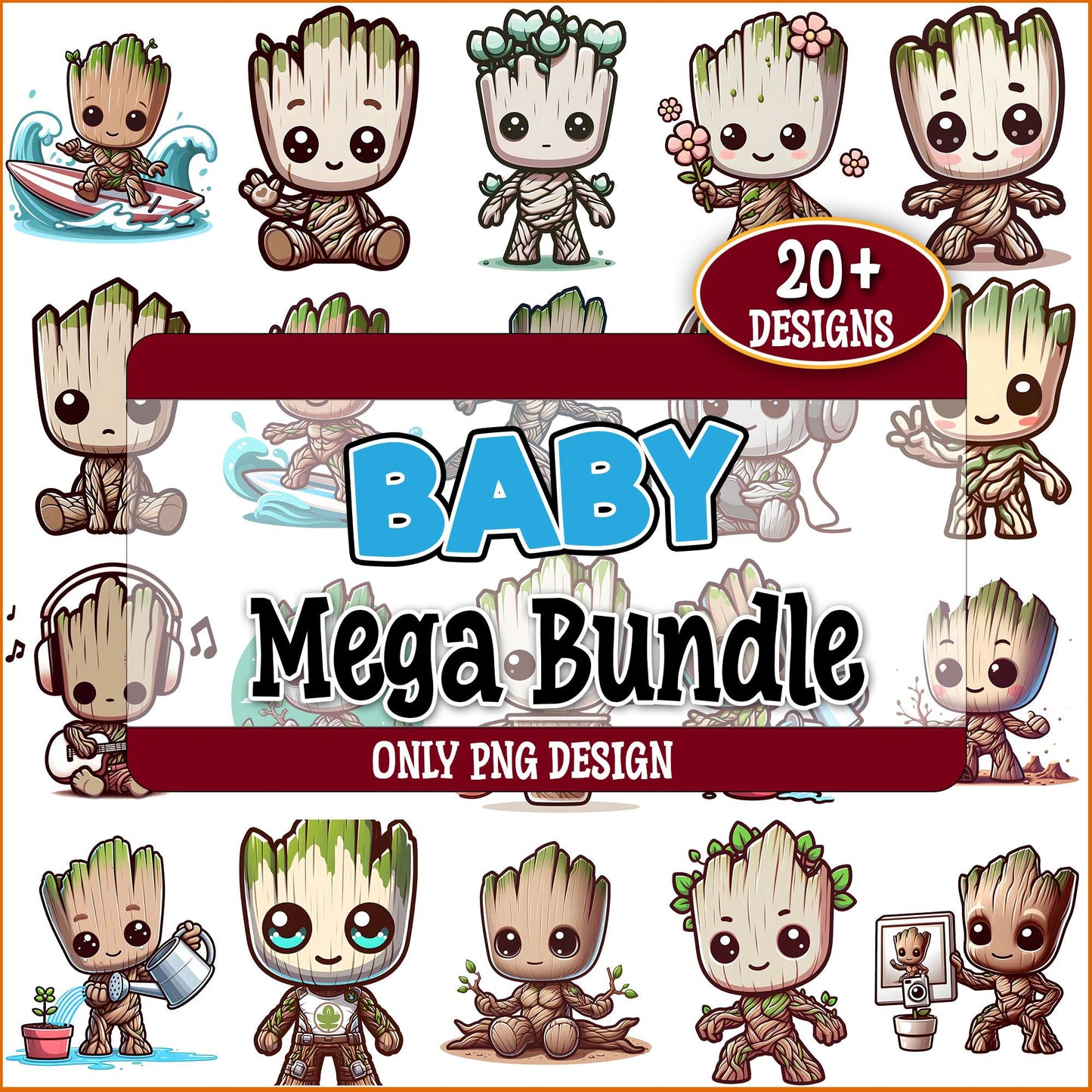 Little baby groot png bundle