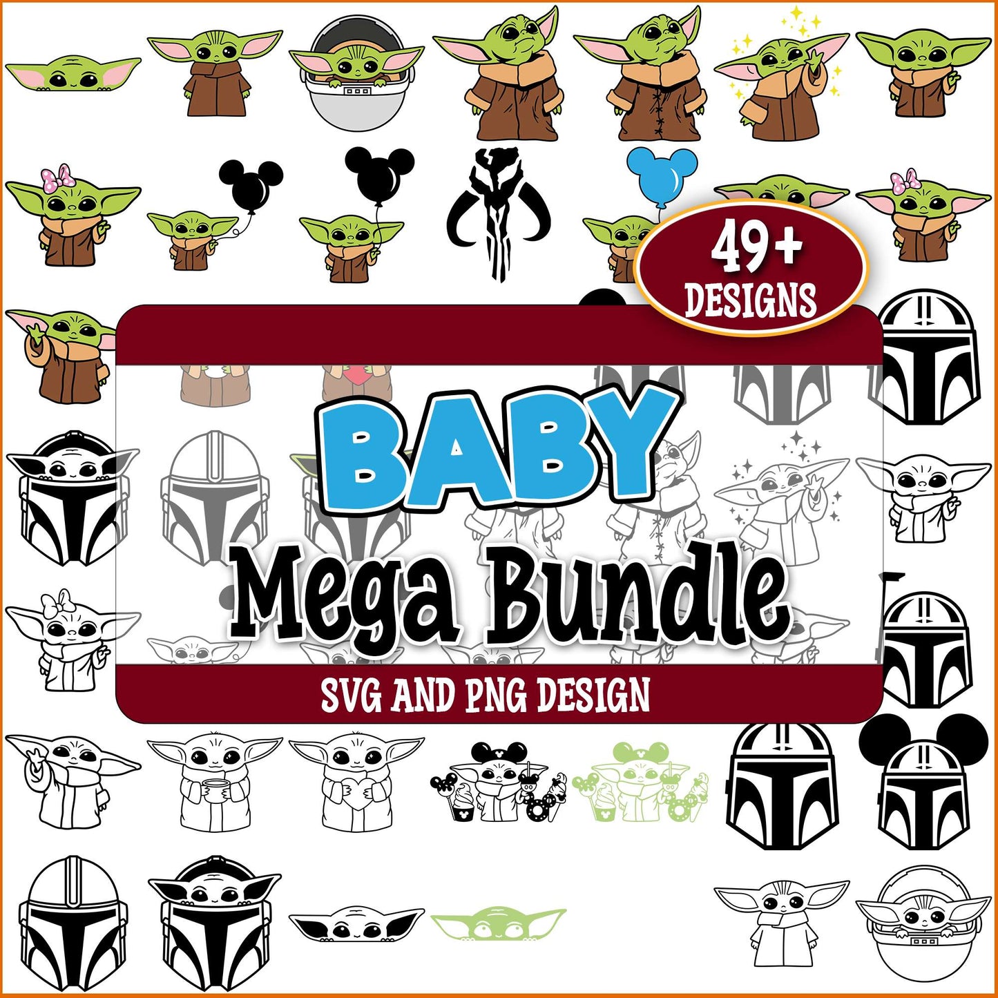 Little baby yoda svg bundle