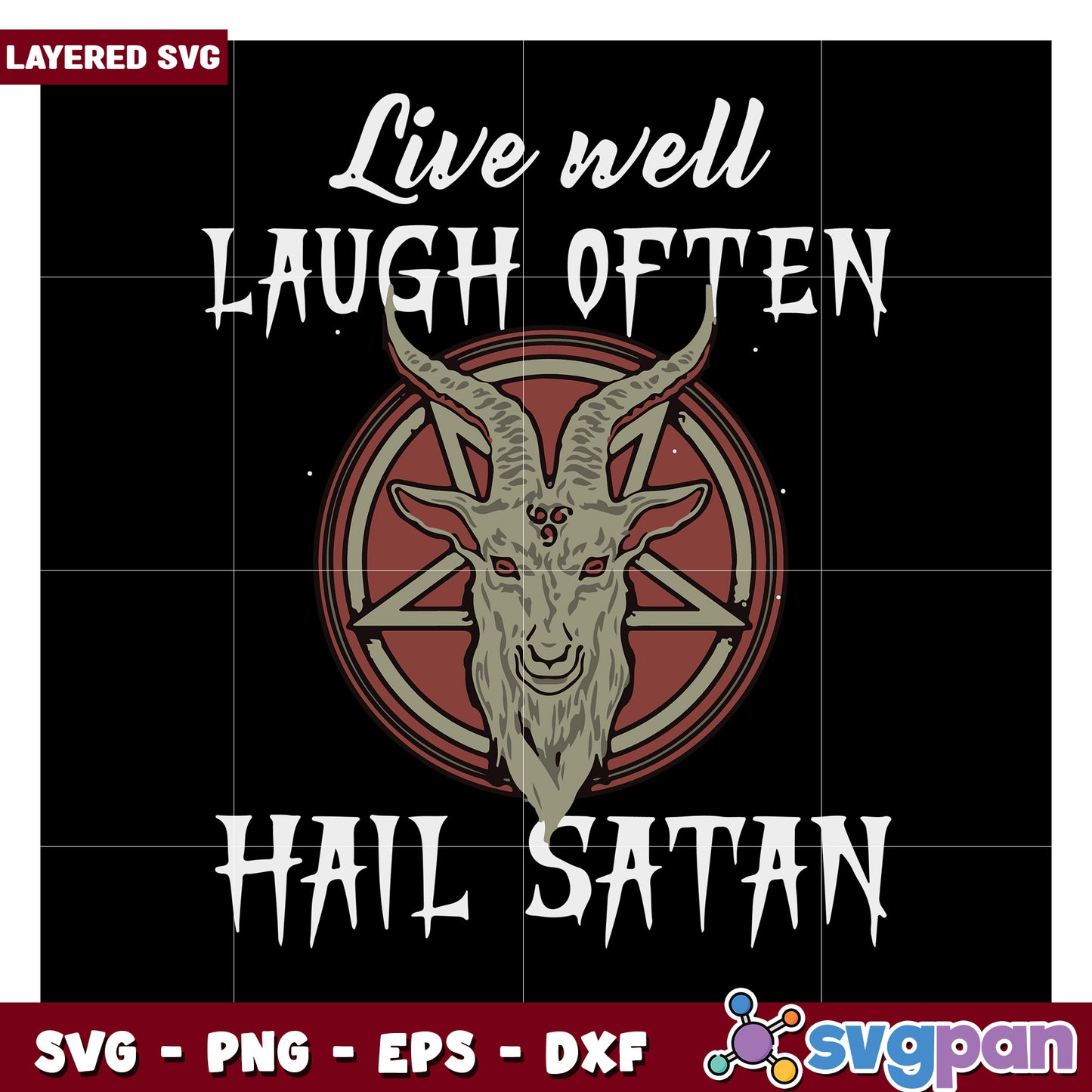 Live well laugh often with goat design, perfect for SVG projects