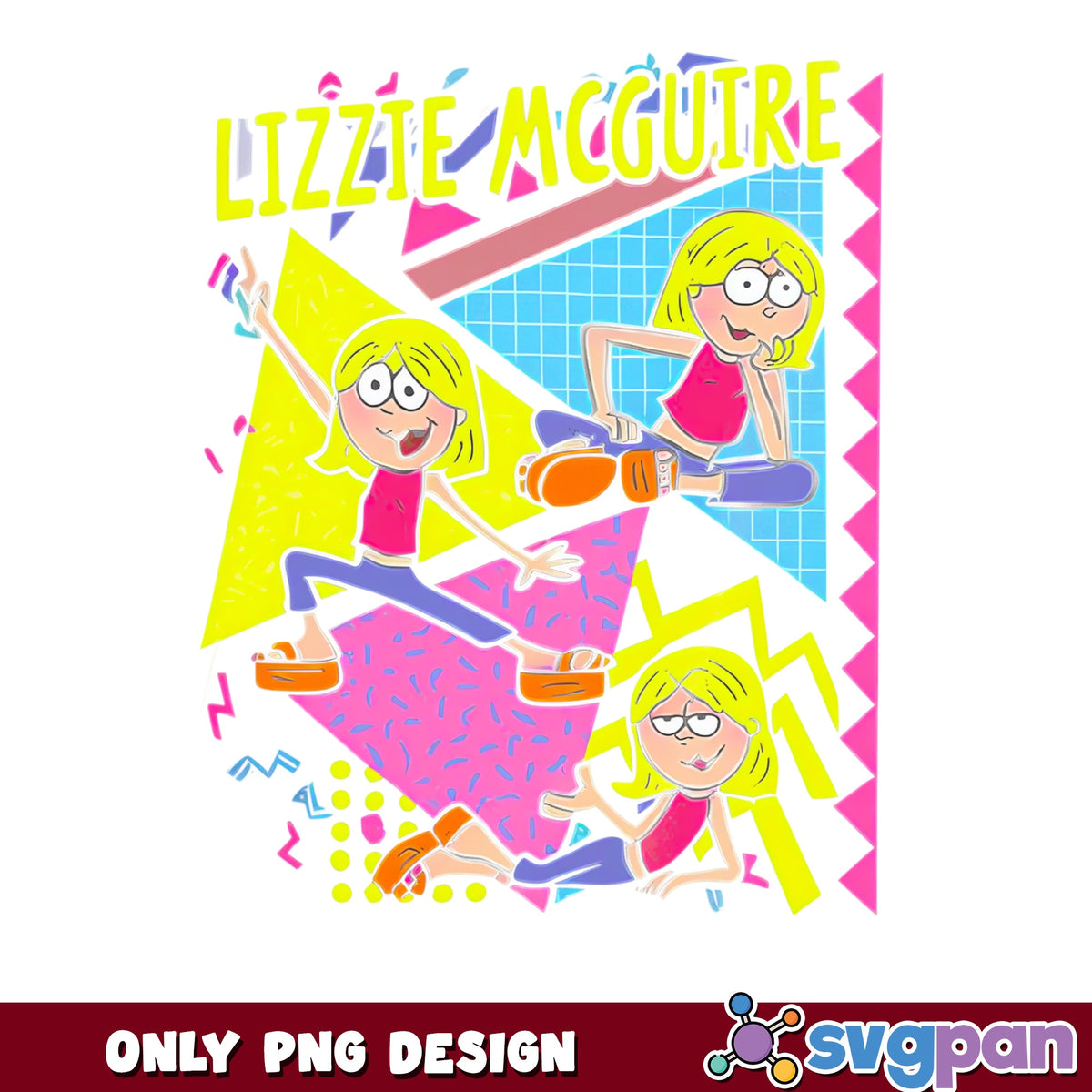 Lizzie McGuire Retro PNG, Disney Channel 90s PNG, Cartoon PNG