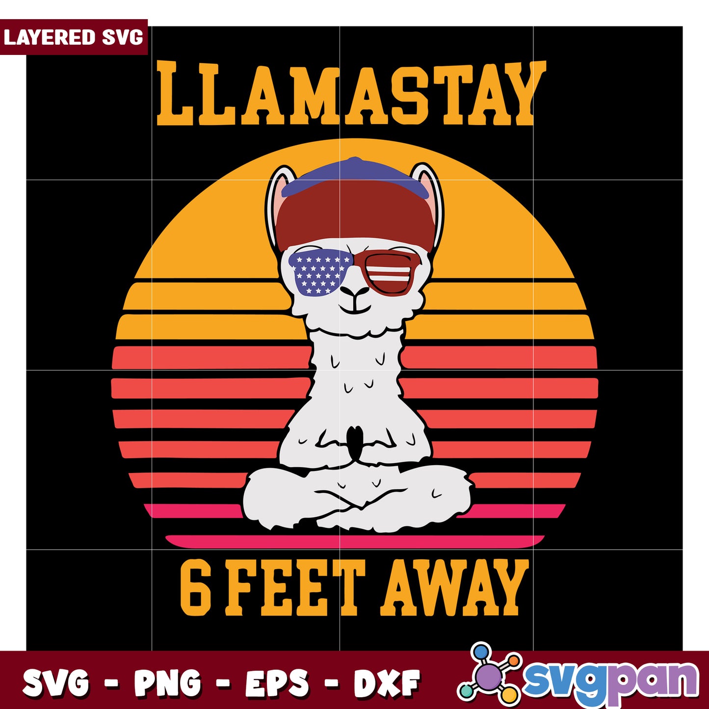 Llamastay 6 Feet Away Cute Alpaca Design for Crafts, Fun SVG File