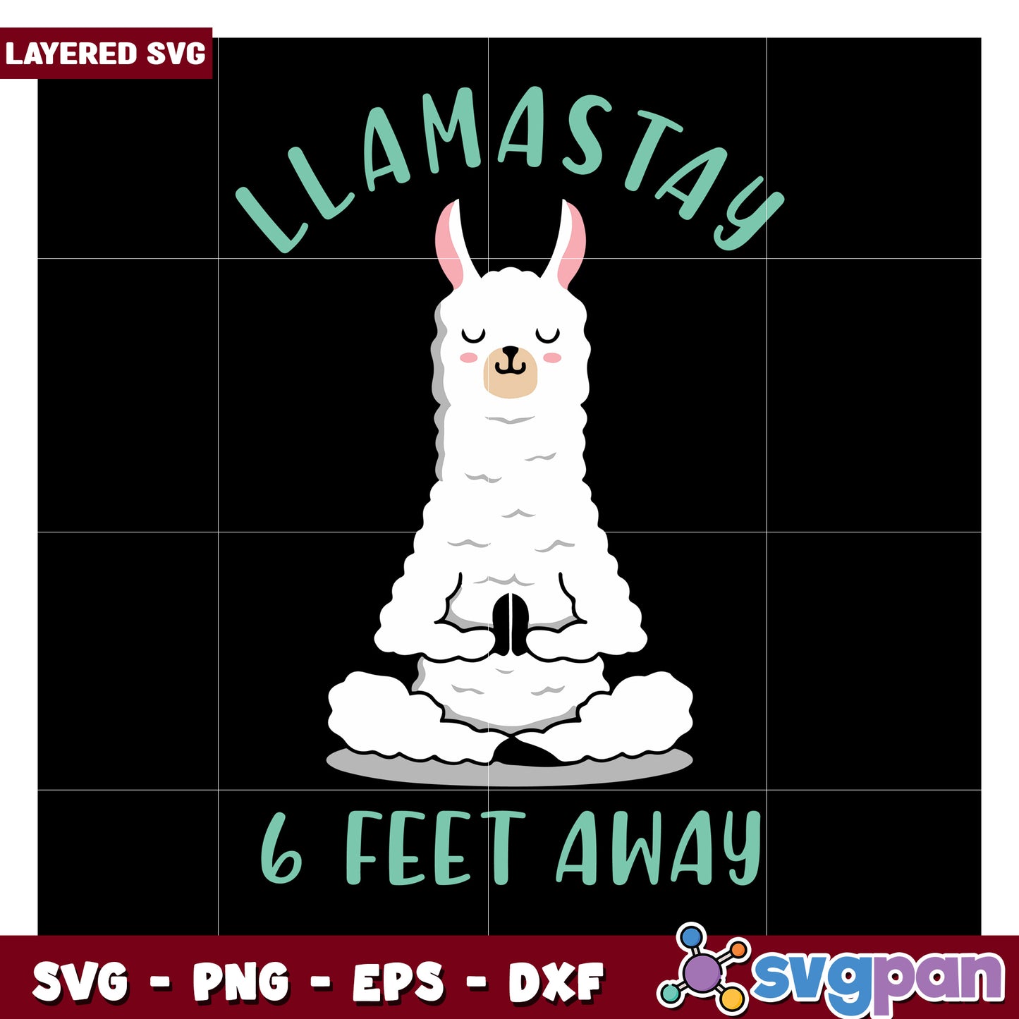 Llamastay 6 Feet Away Funny Llama Design for Crafting Projects