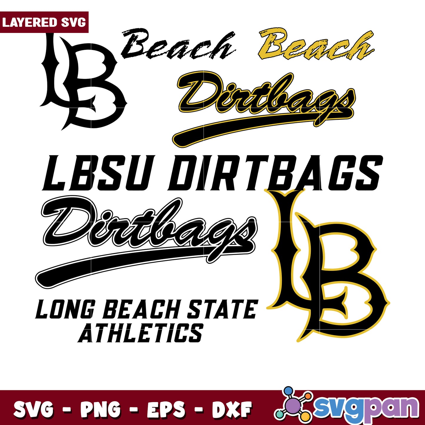 Long Beach State Dirtbags SVG Bundle
