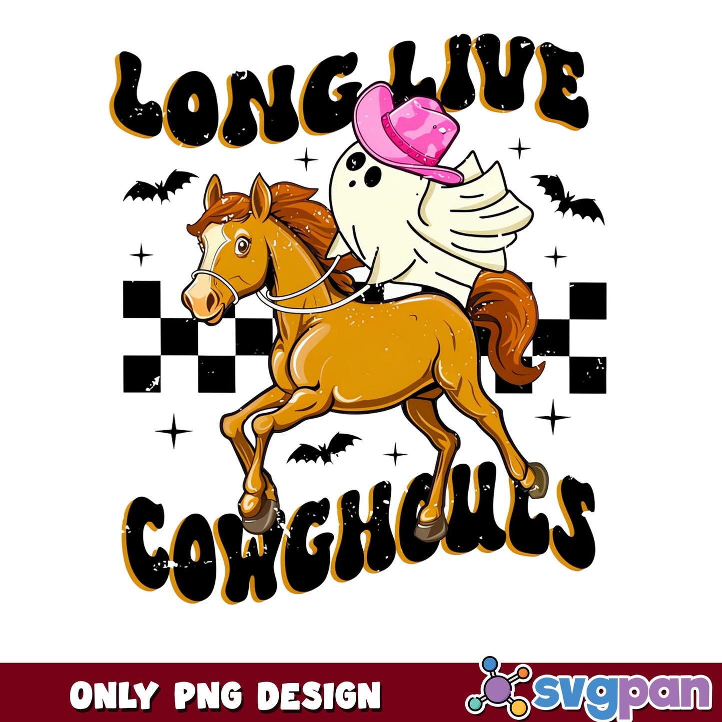 Long Live Cowghoul Halloween PNG, Ghost Cowgirl PNG, Spooky PNG