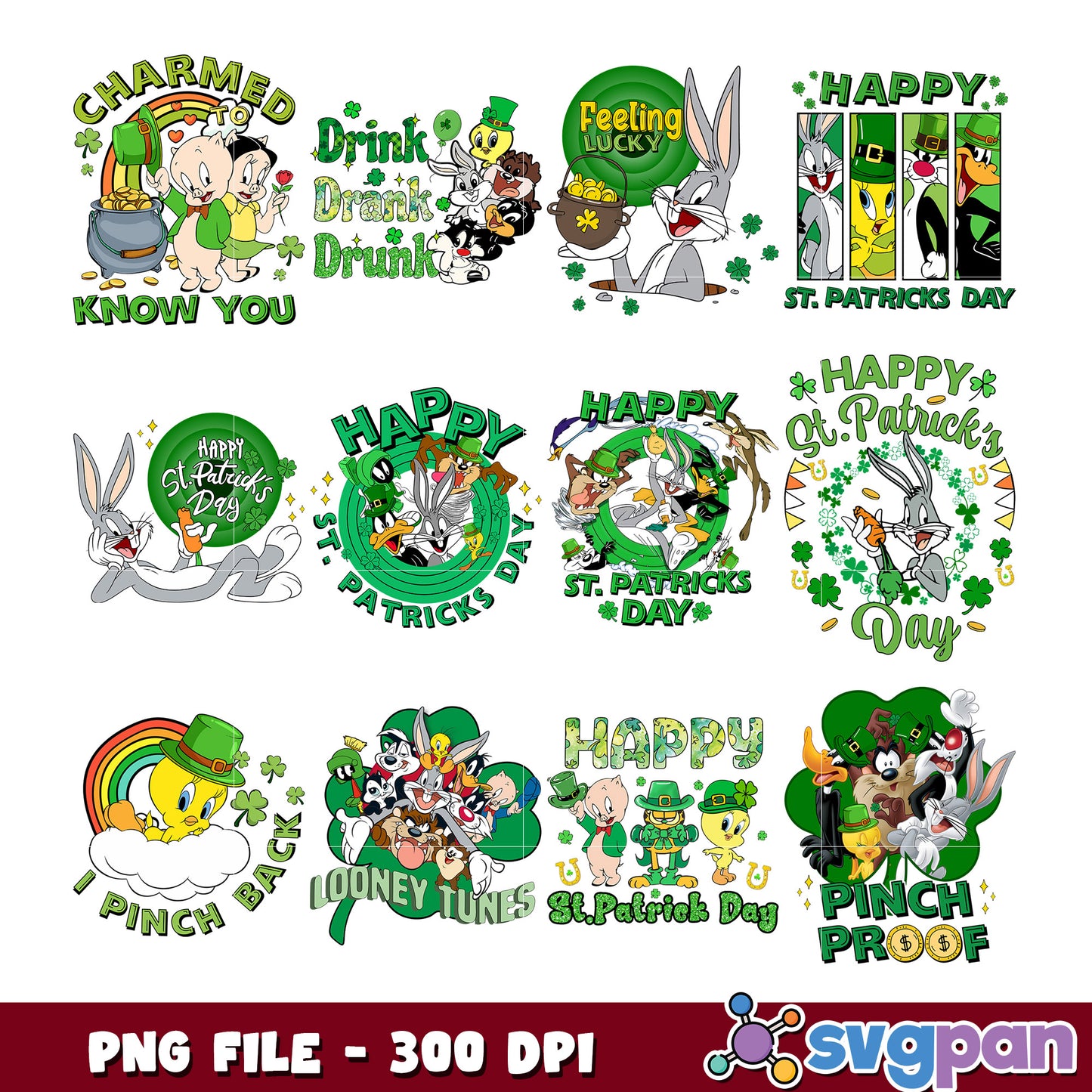 Looney Tunes St Patricks Day PNG Bundle