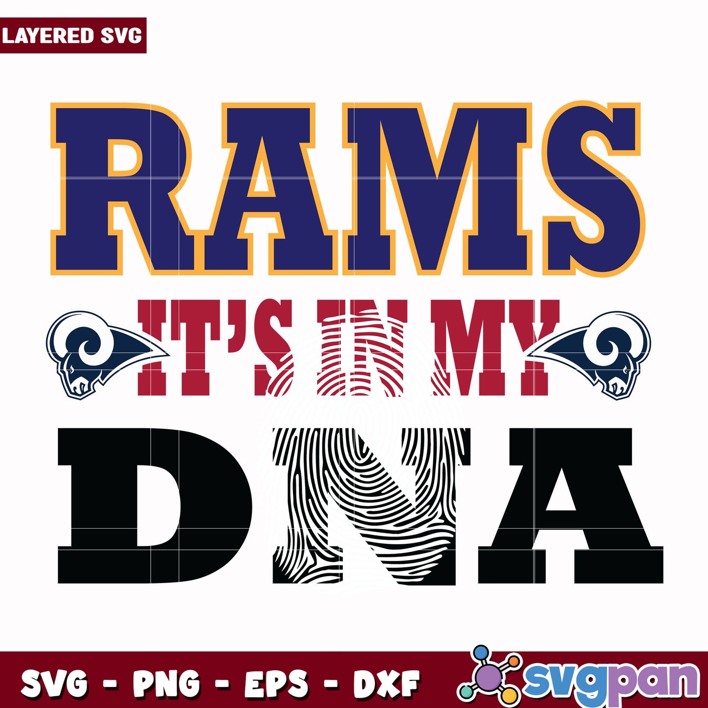Los Angeles Rams it's my dna svg, nfl standings svg, nfl playoff svg