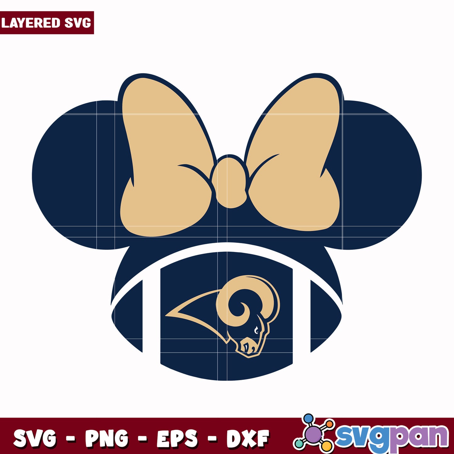 Los Angeles Rams minnie mouse svgsvg, nfl rankings svg, nfl la rams svg