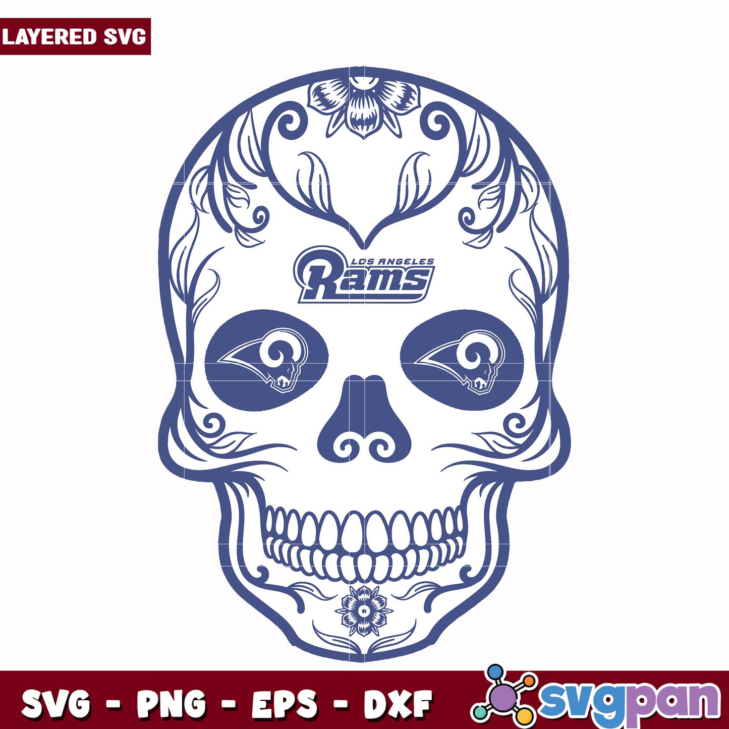 Los Angeles Rams skull svg, nfl standings svg, nfl playoff svg