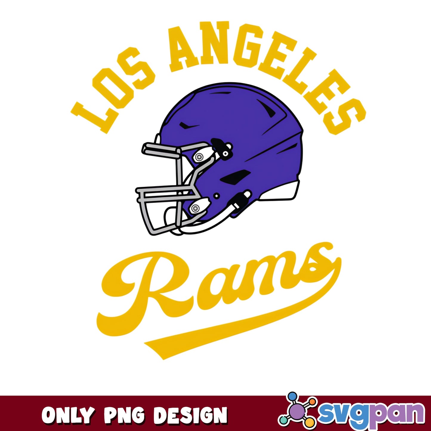 Los Angeles Rams PNG, Football Helmet Design, NFL Team PNG