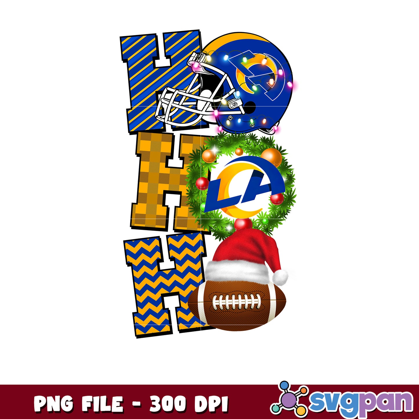 Los angeles rams helmet hohoho png, nfl christmas games png, super bowl 2025