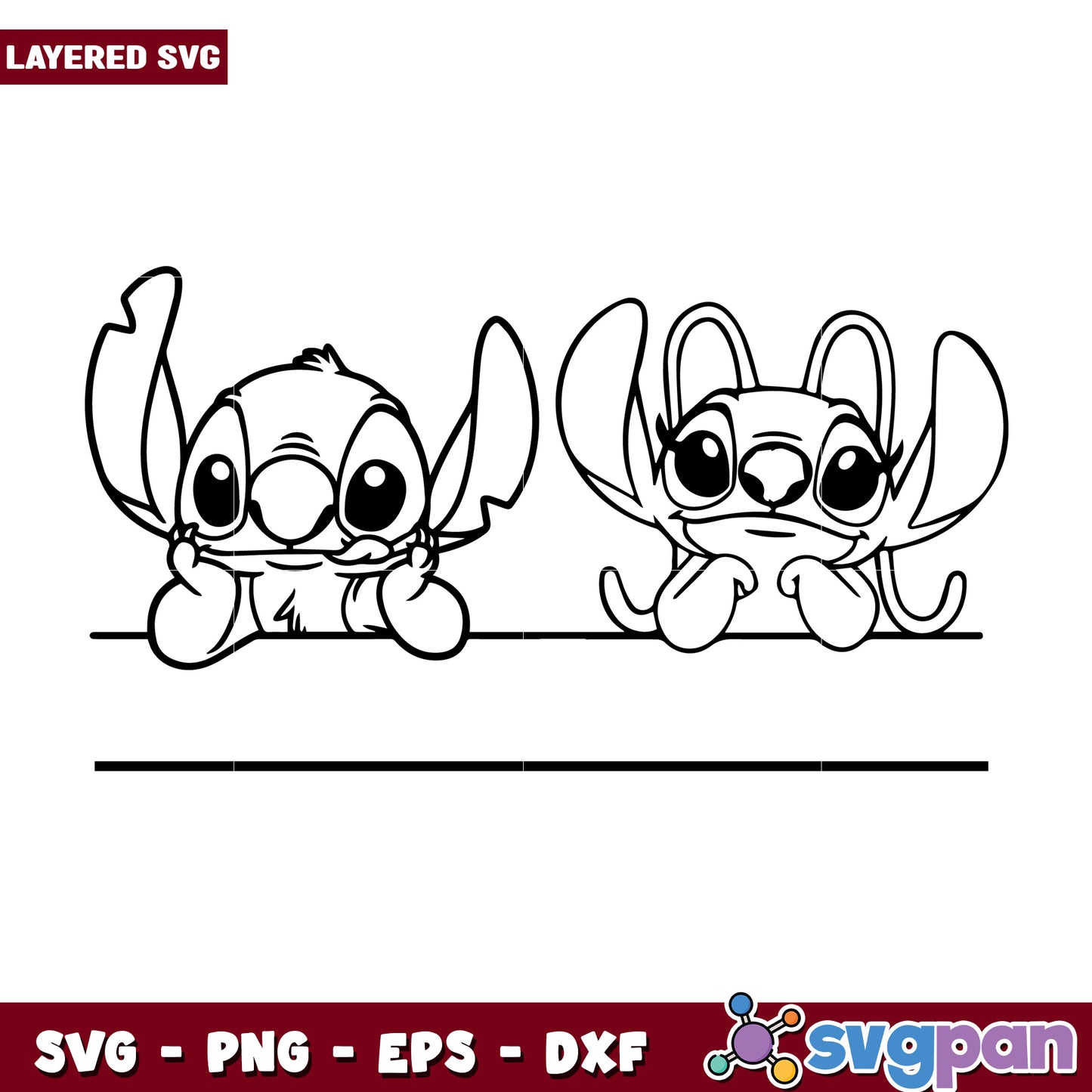 Lovely angel and stitch svg, cute stitch toys svg, lilo and stitch svg