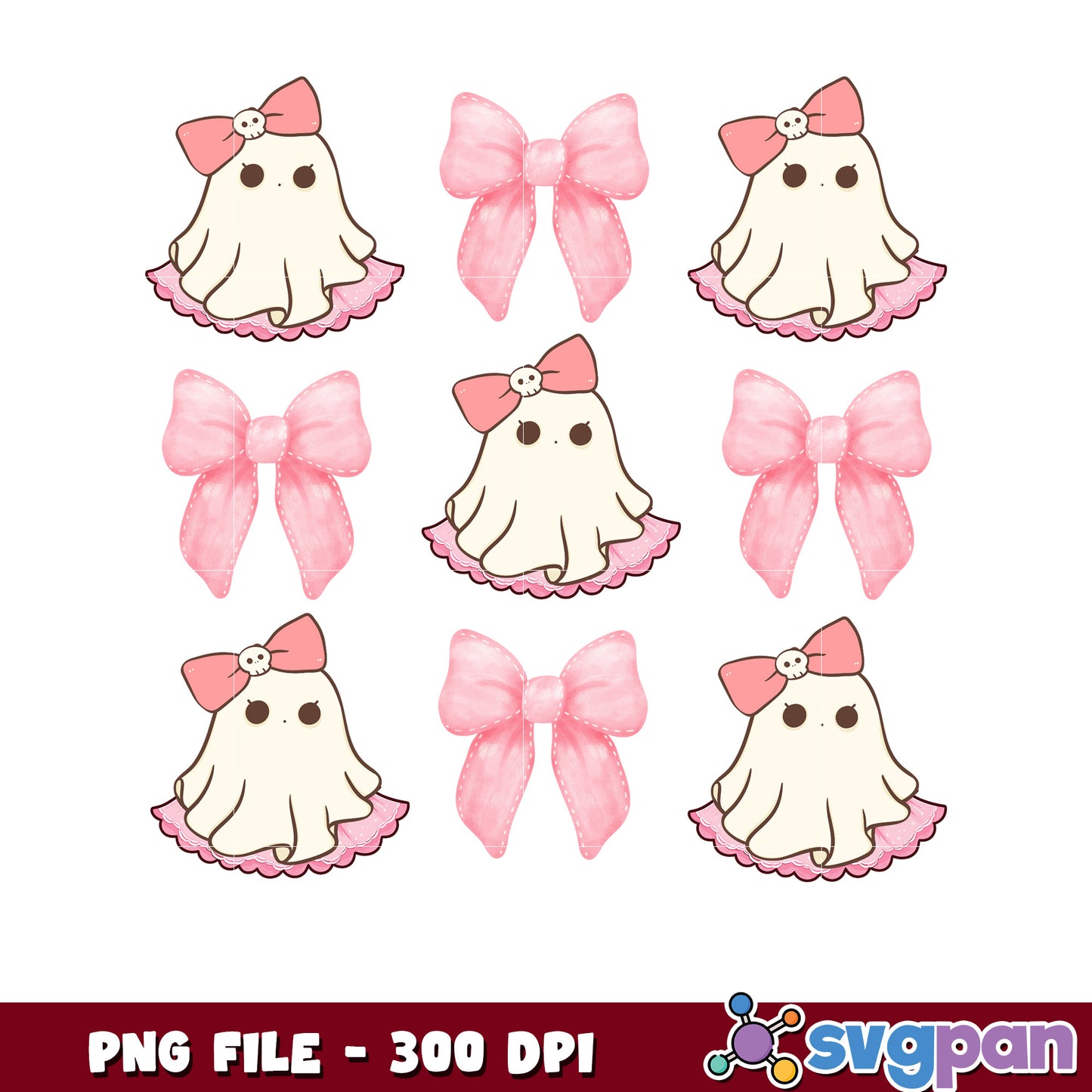 Lovely pink ghoul png, halloween background png, halloween candy png