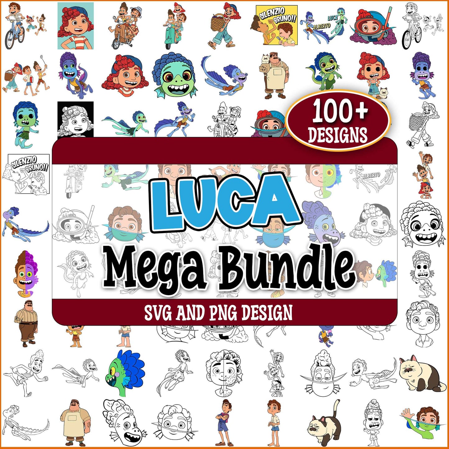 Luca cartoon svg bundle
