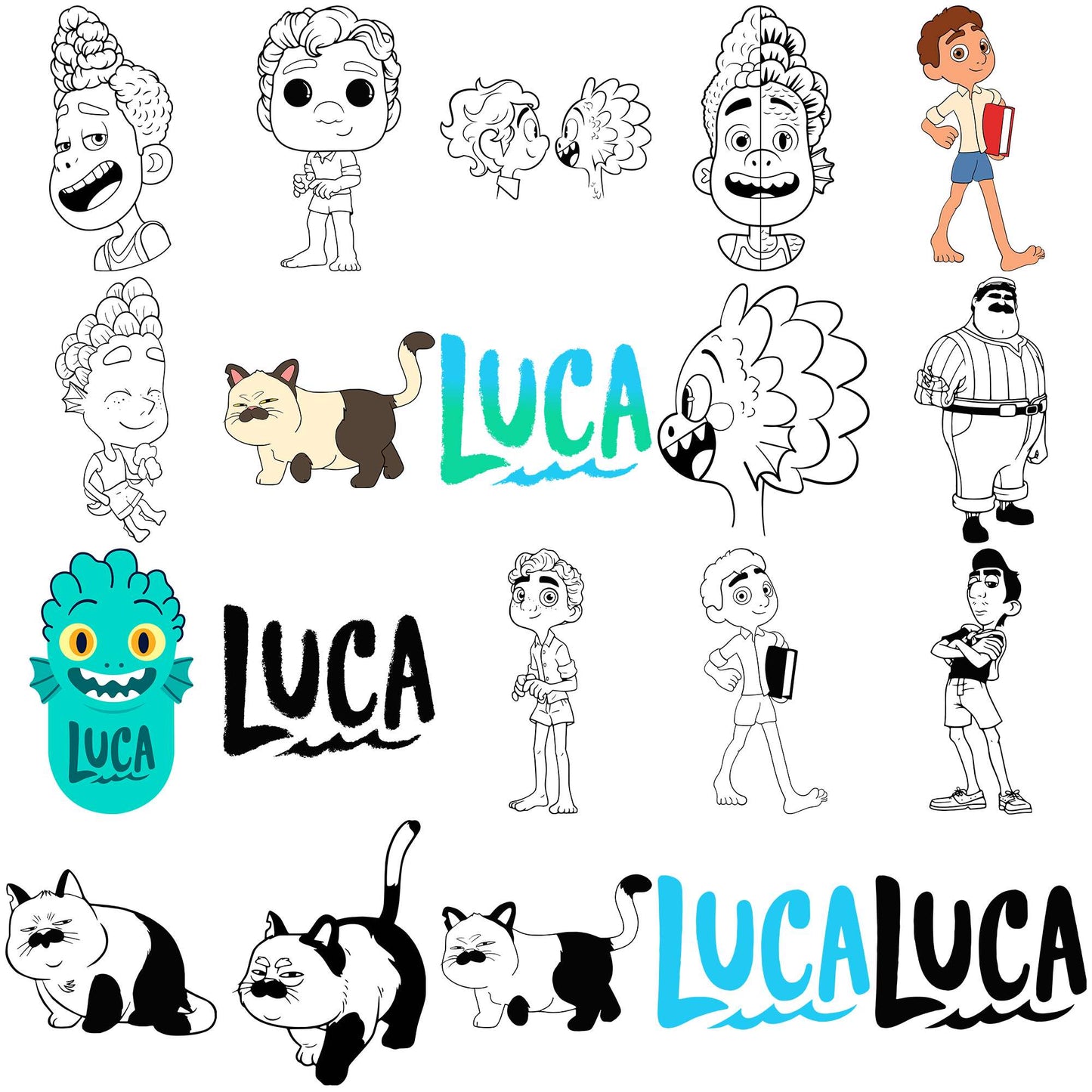 Luca disney svg bundle, luca disney movie svg, disney pixar luca svg