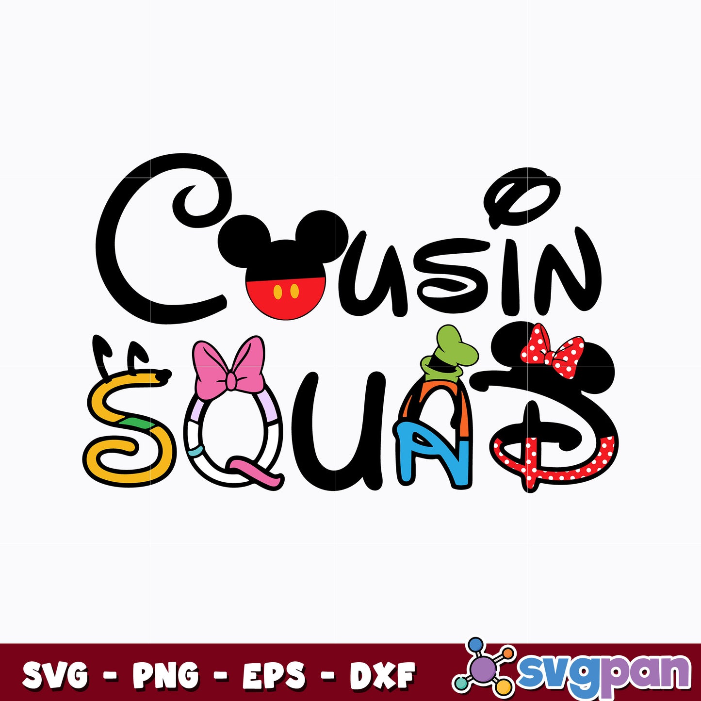 Mickey mouse cousin squad svg