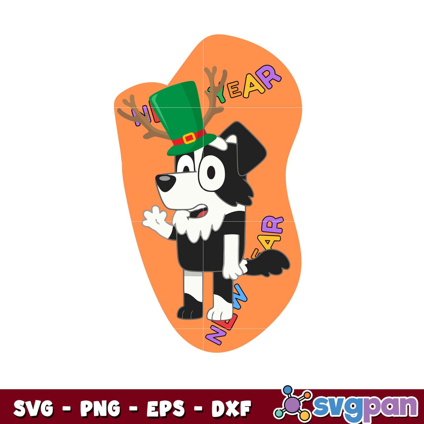 Mackenzie happy new year bluey svg, bluey christmas svg