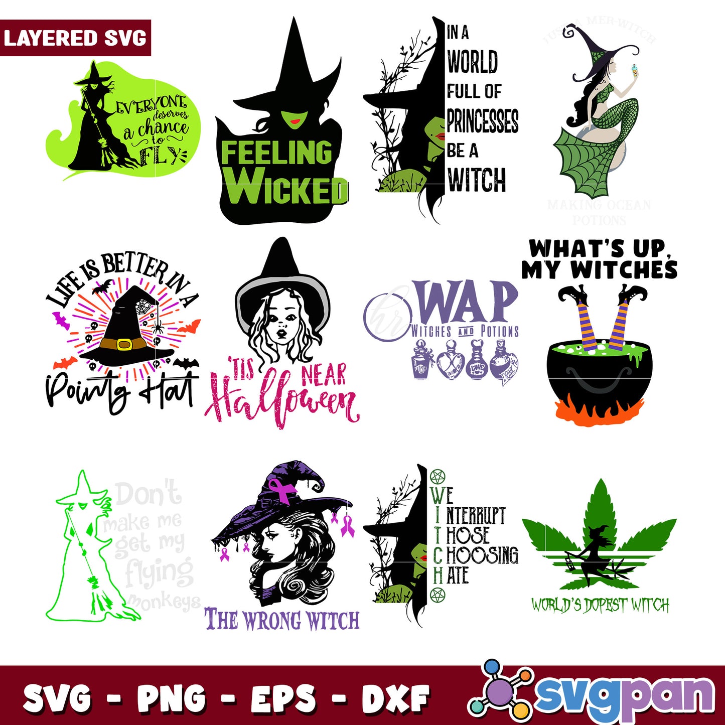 Magical Witch SVG Bundle for Halloween Crafts