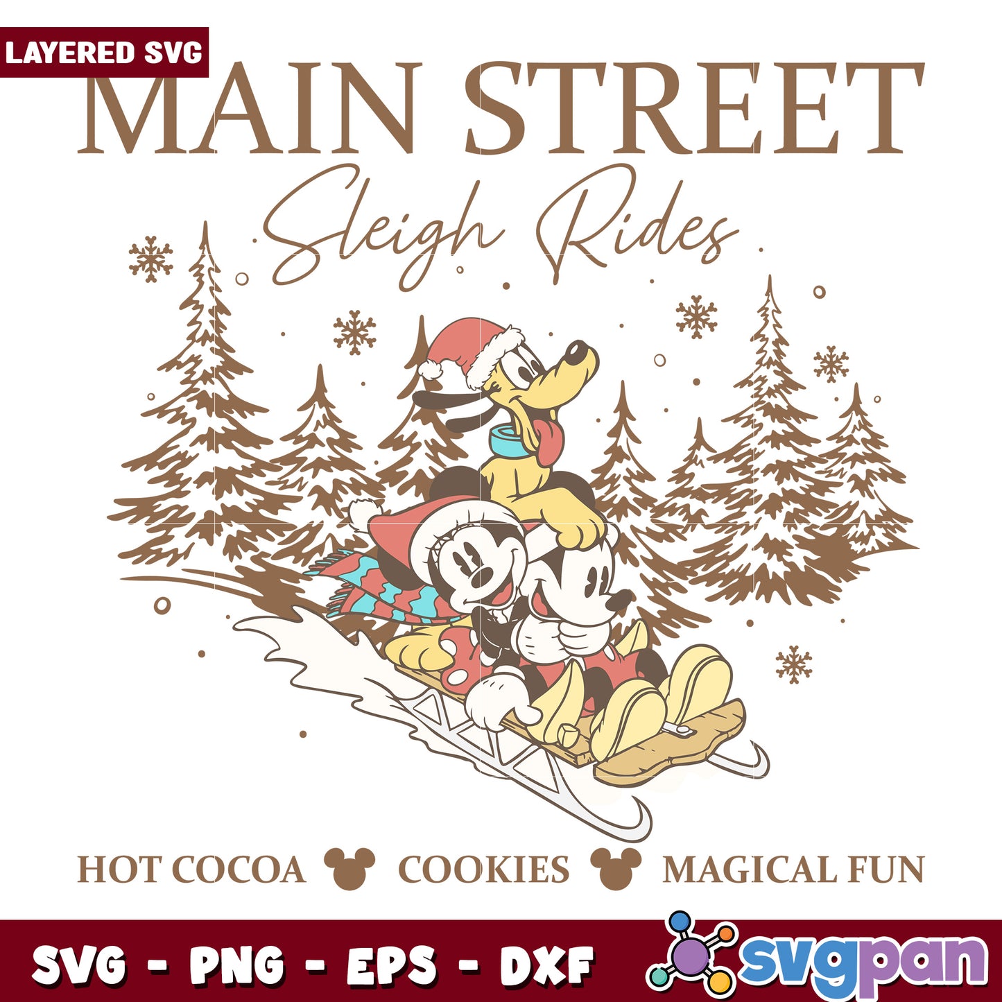 Main street svg, disney charatcers svg, christmas cartoon svg