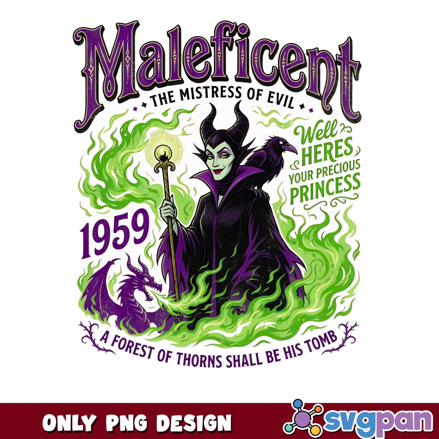 Maleficent Mistress Of Evil PNG, Disney Villain 1959, Sleeping Beauty