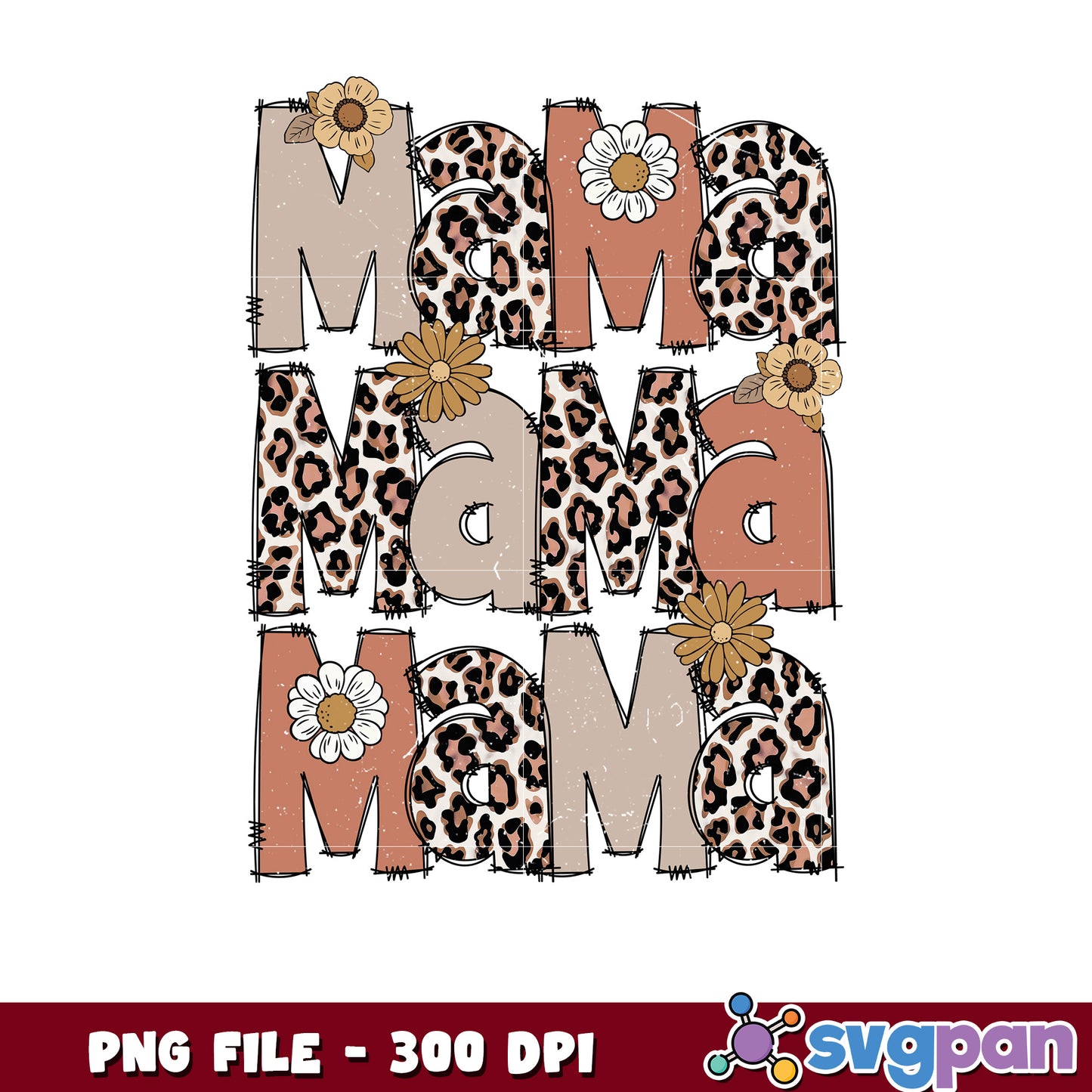 Mama Leopard Print PNG Sublimation Design 300 DPI