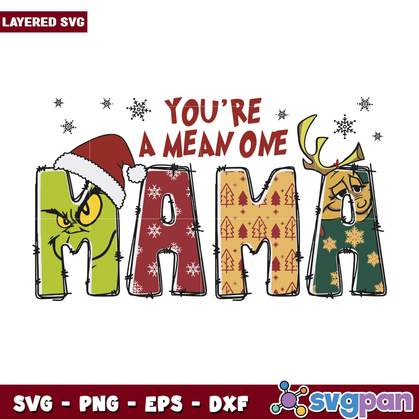 Mama mean one svg, grinch clipart svg, christmas grinch svg
