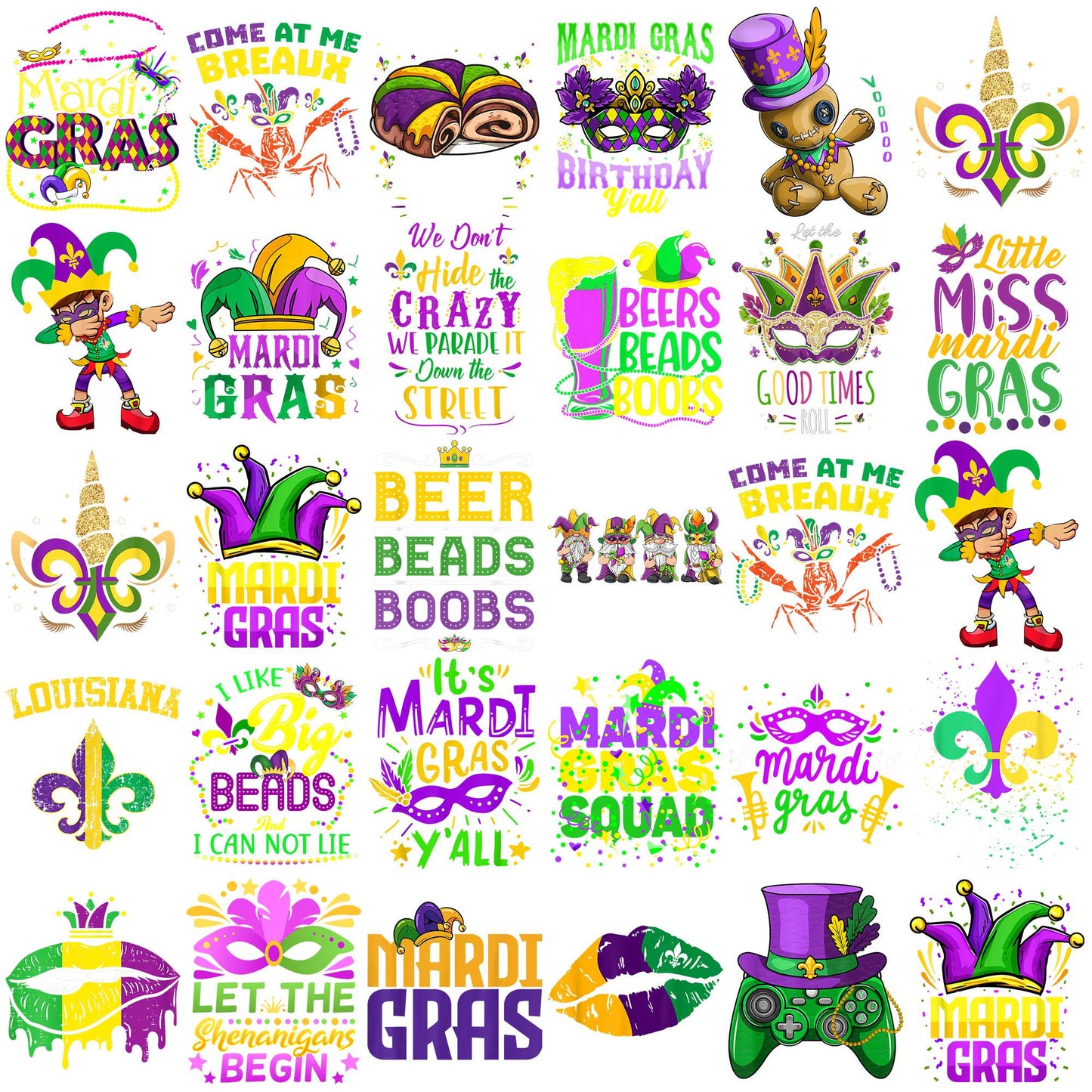 Mardi gras arts png bundle, mardi gras 2026 png, mardi gras outfits png
