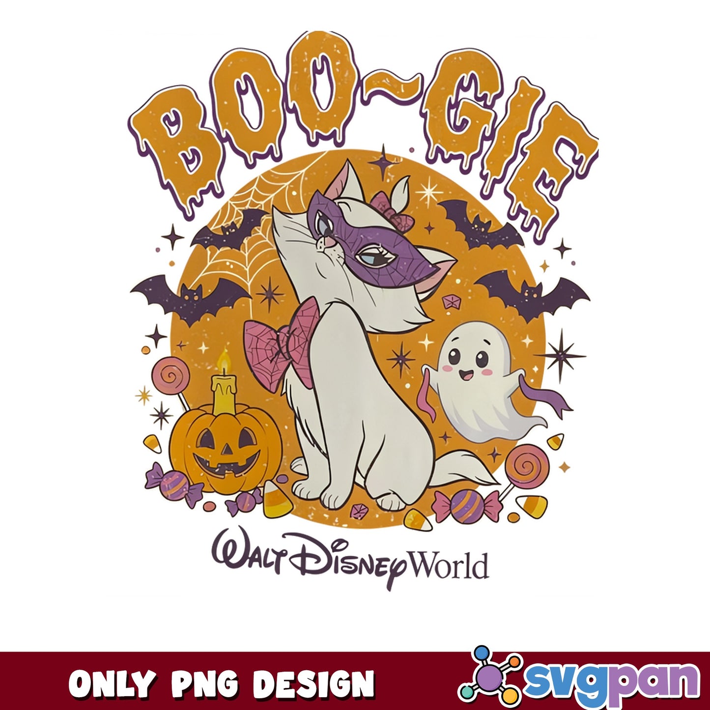 Marie Cat Boo Gie Disney PNG, Aristocats Halloween PNG, Walt Disney World PNG