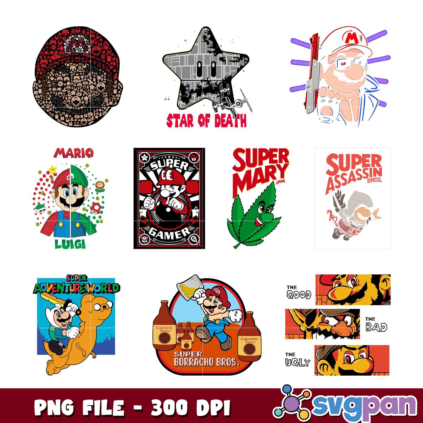 Mario Bros PNG Bundle 300 DPI