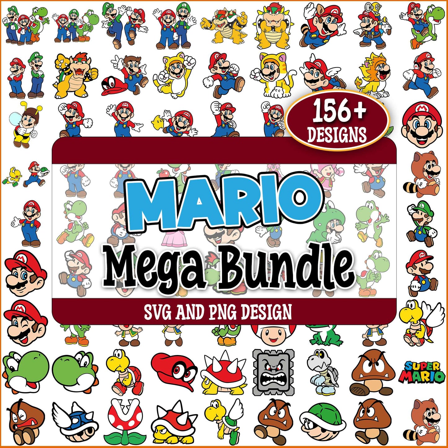 Mario set svg bundle